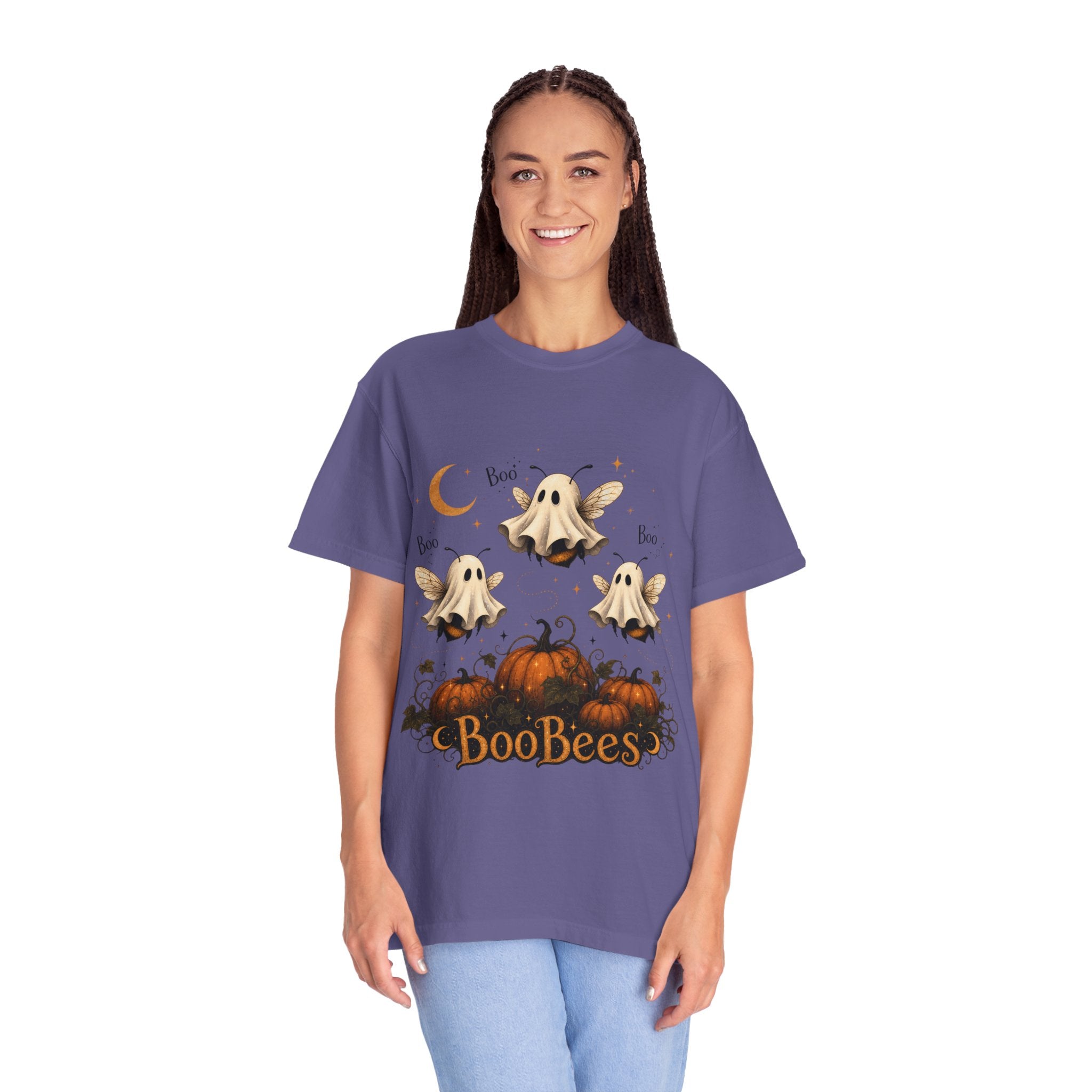 BooBees Halloween T-Shirt — Cute Ghost Bees & Pumpkins Graphic Tee