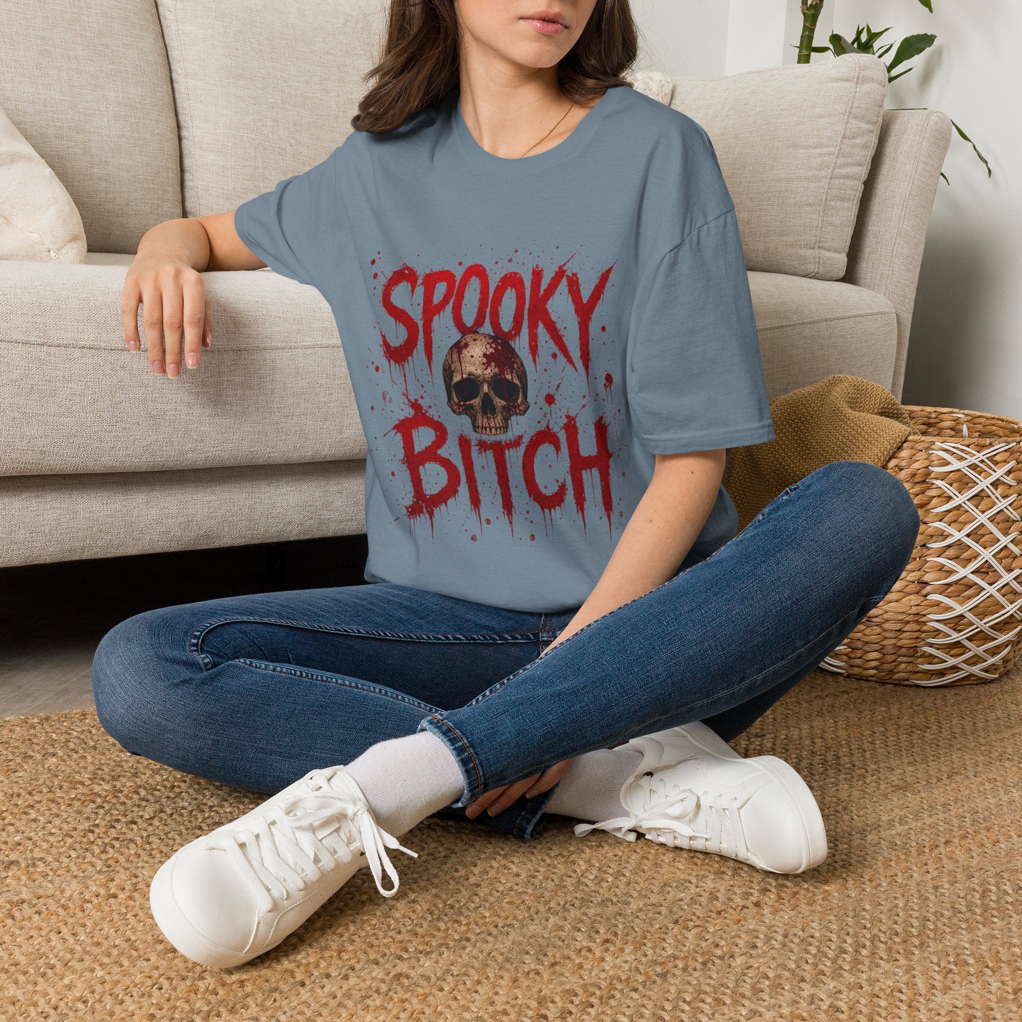 T-Shirt — "Spooky Bitch" Horror Skull Halloween Graphic Tee