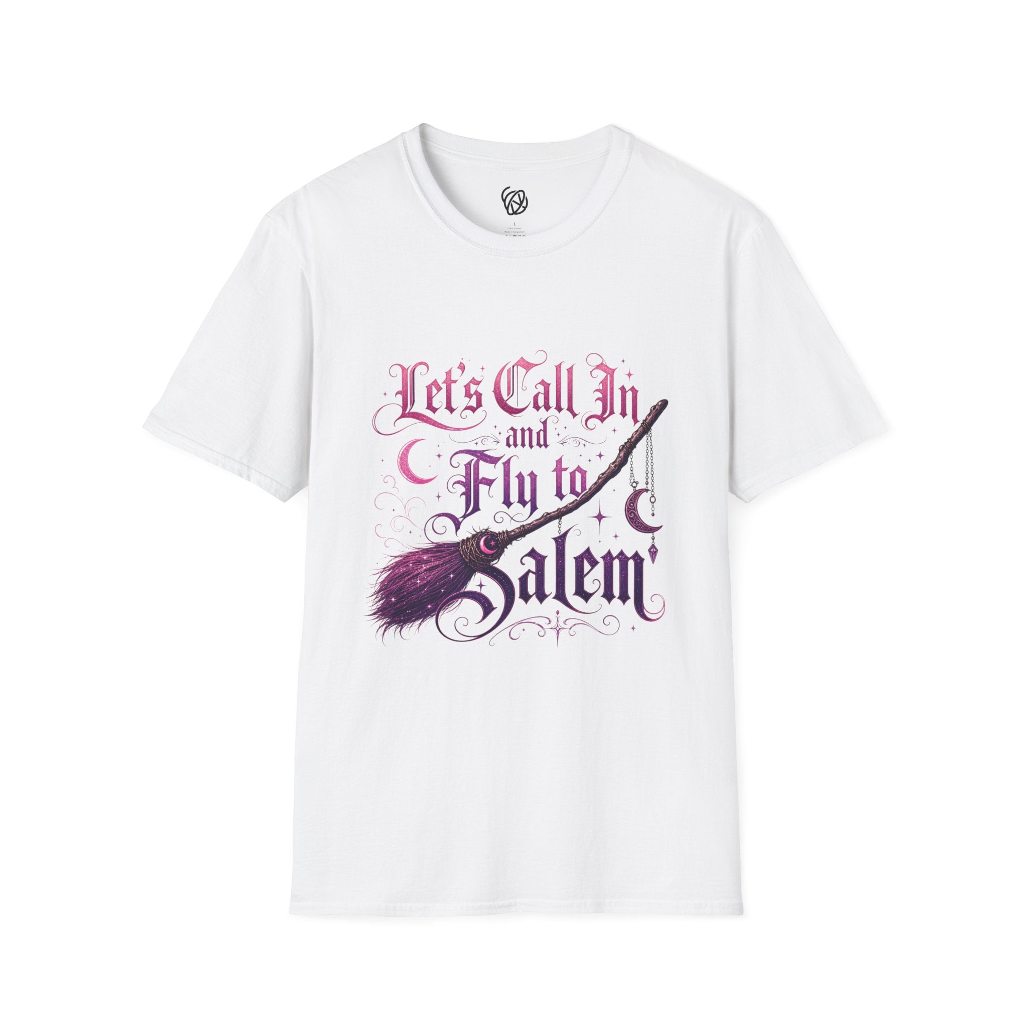 Let's Call In and Fly to Salem T-Shirt — Witchy Broomstick Gothic Tee