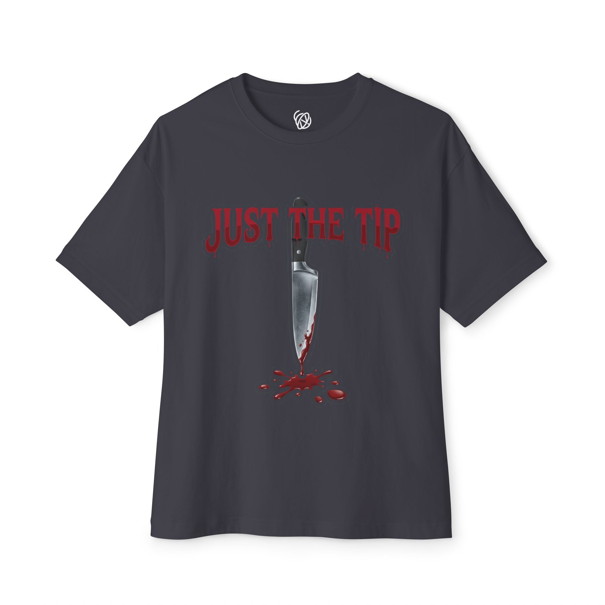 Just the Tip Knife Tee — Horror Graphic Oversized T‑Shirt