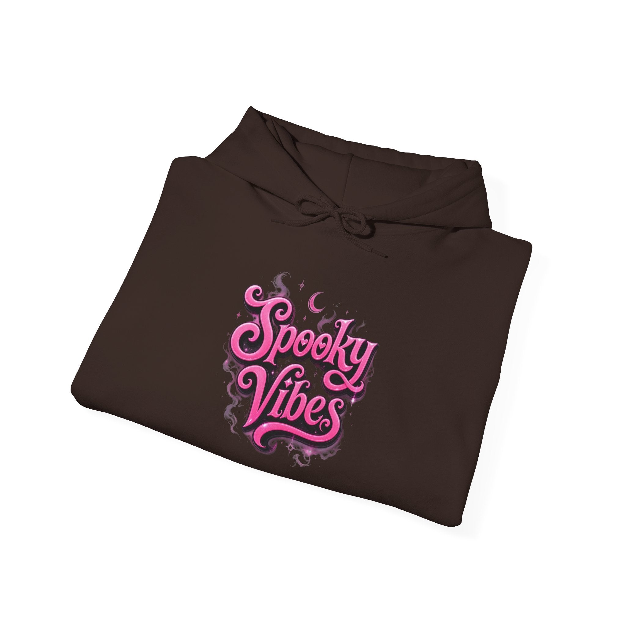 Spooky Vibes Hoodie — Retro Pink Halloween Graphic Sweatshirt