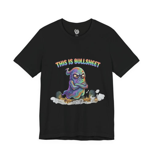 Graphic Tee — "This Is Bullsheet" Ghost Illustration Shirt