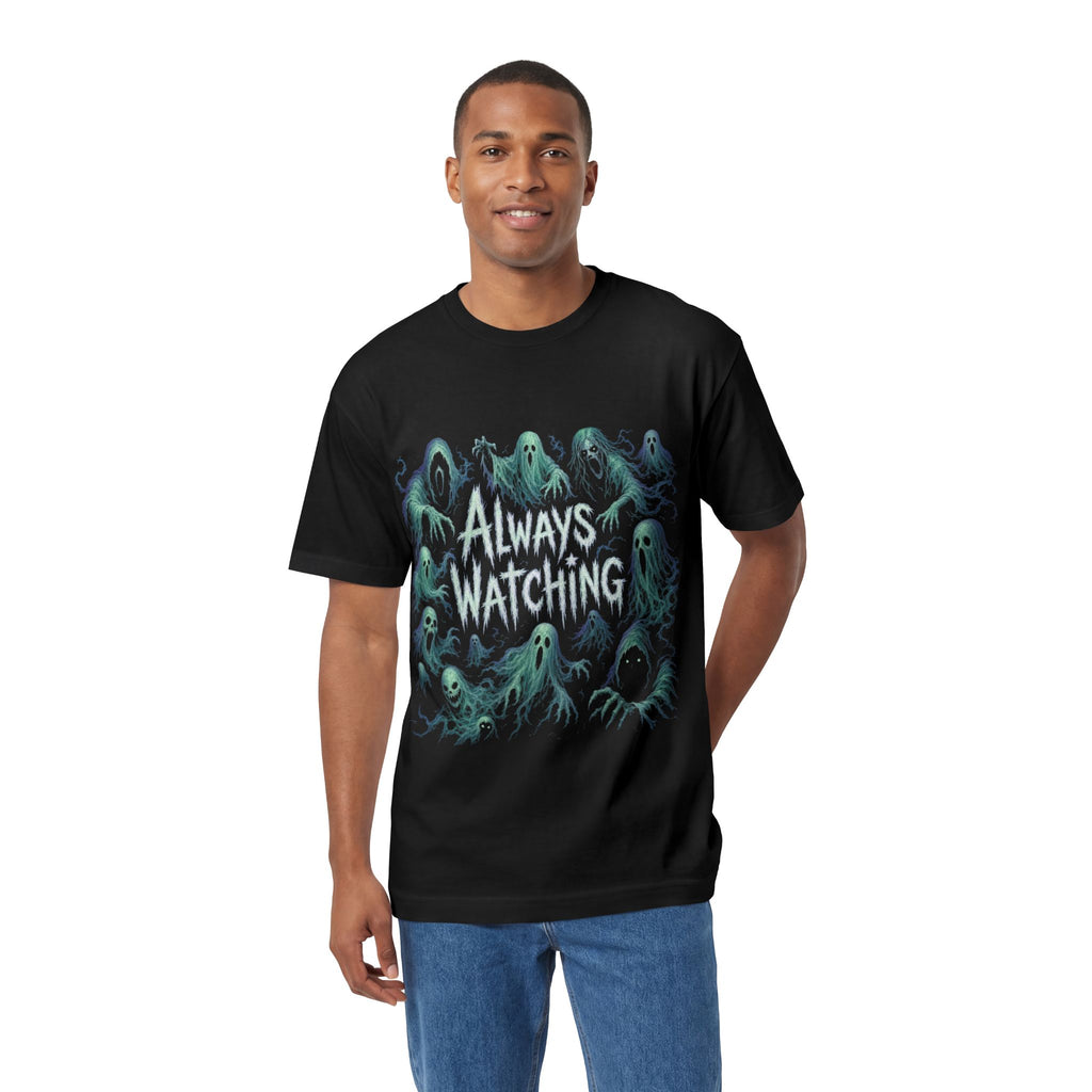 "Always Watching" Ghosts Graphic Tee — Spooky Horror Crewneck