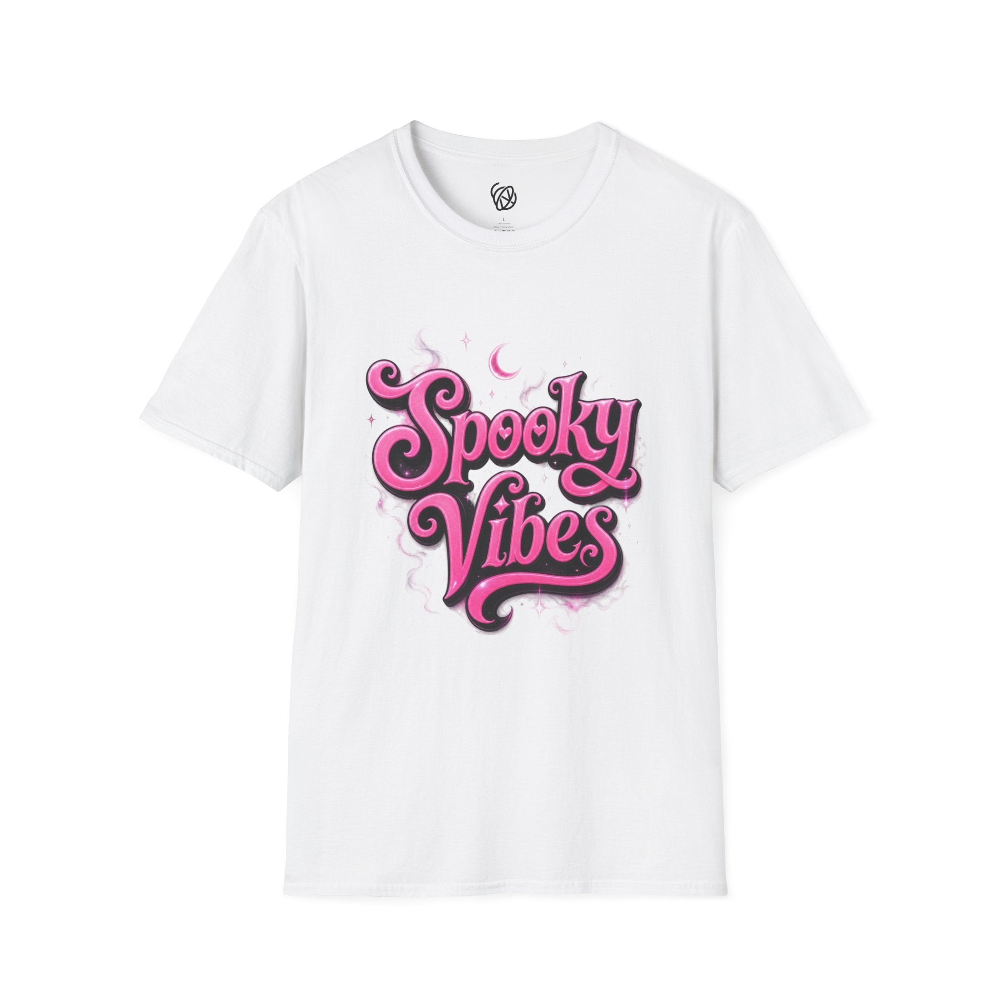 Spooky Vibes T-Shirt — Pink Retro Halloween Graphic Tee