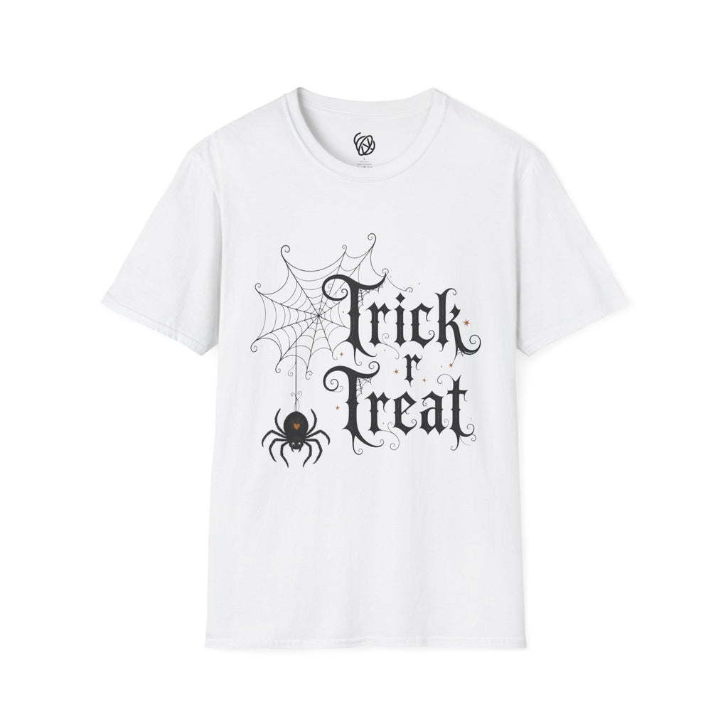 Trick r Treat Halloween T-Shirt — Gothic Spiderweb & Spider Tee