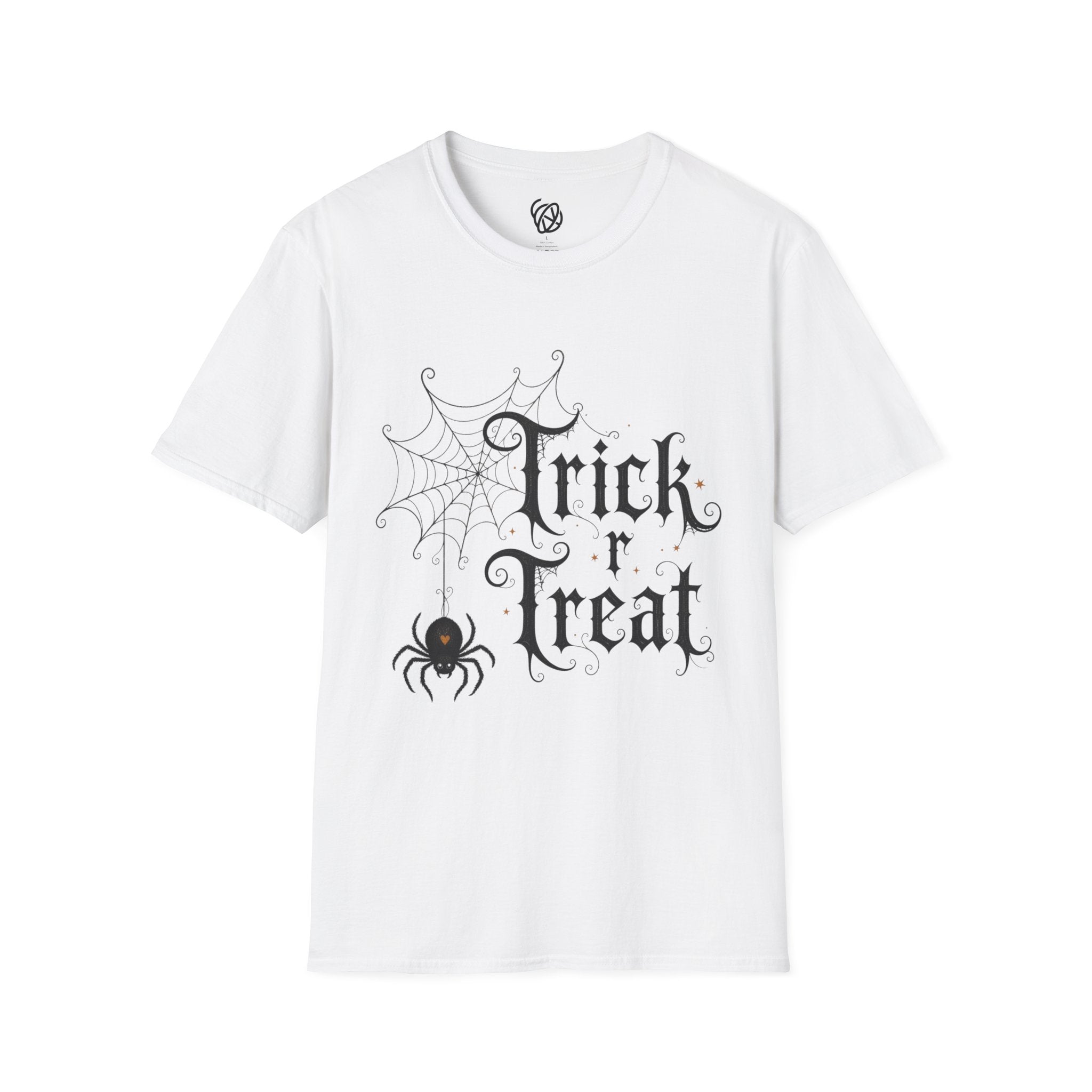 Trick r Treat Halloween T-Shirt — Gothic Spiderweb & Spider Tee