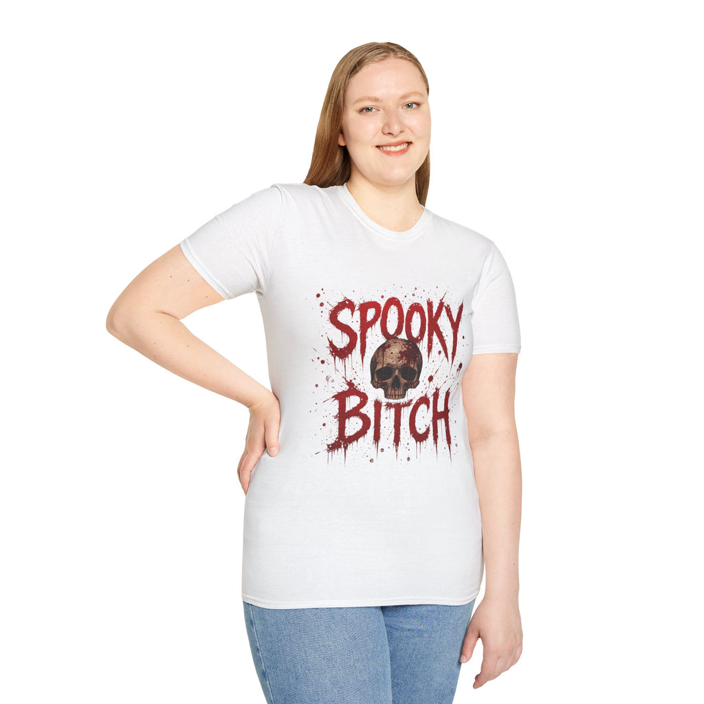 T-Shirt — "Spooky Bitch" Horror Skull Halloween Graphic Tee