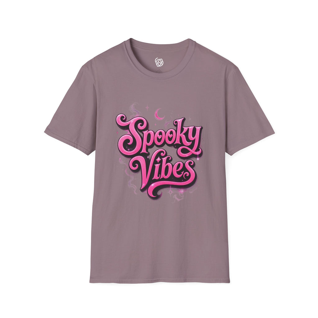 Spooky Vibes T-Shirt — Pink Retro Halloween Graphic Tee