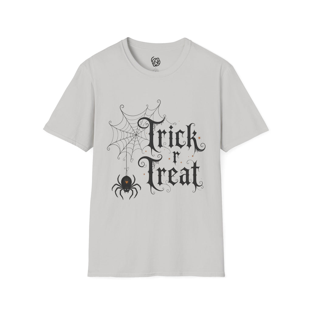 Trick r Treat Halloween T-Shirt — Gothic Spiderweb & Spider Tee