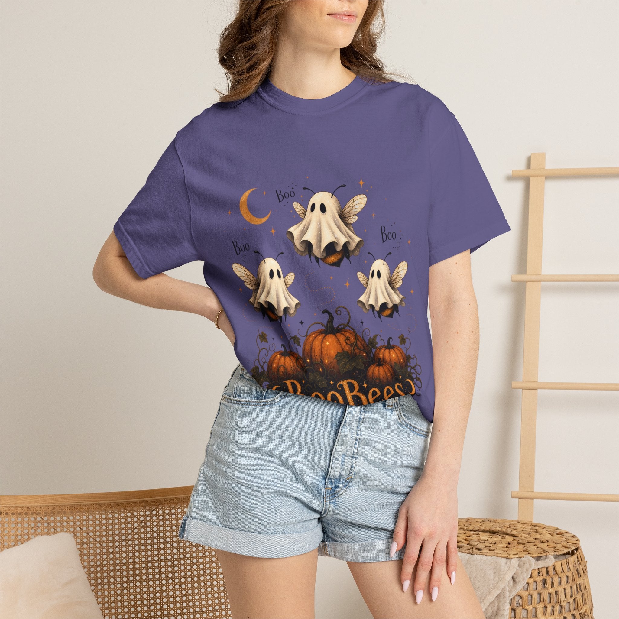 BooBees Halloween T-Shirt — Cute Ghost Bees & Pumpkins Graphic Tee