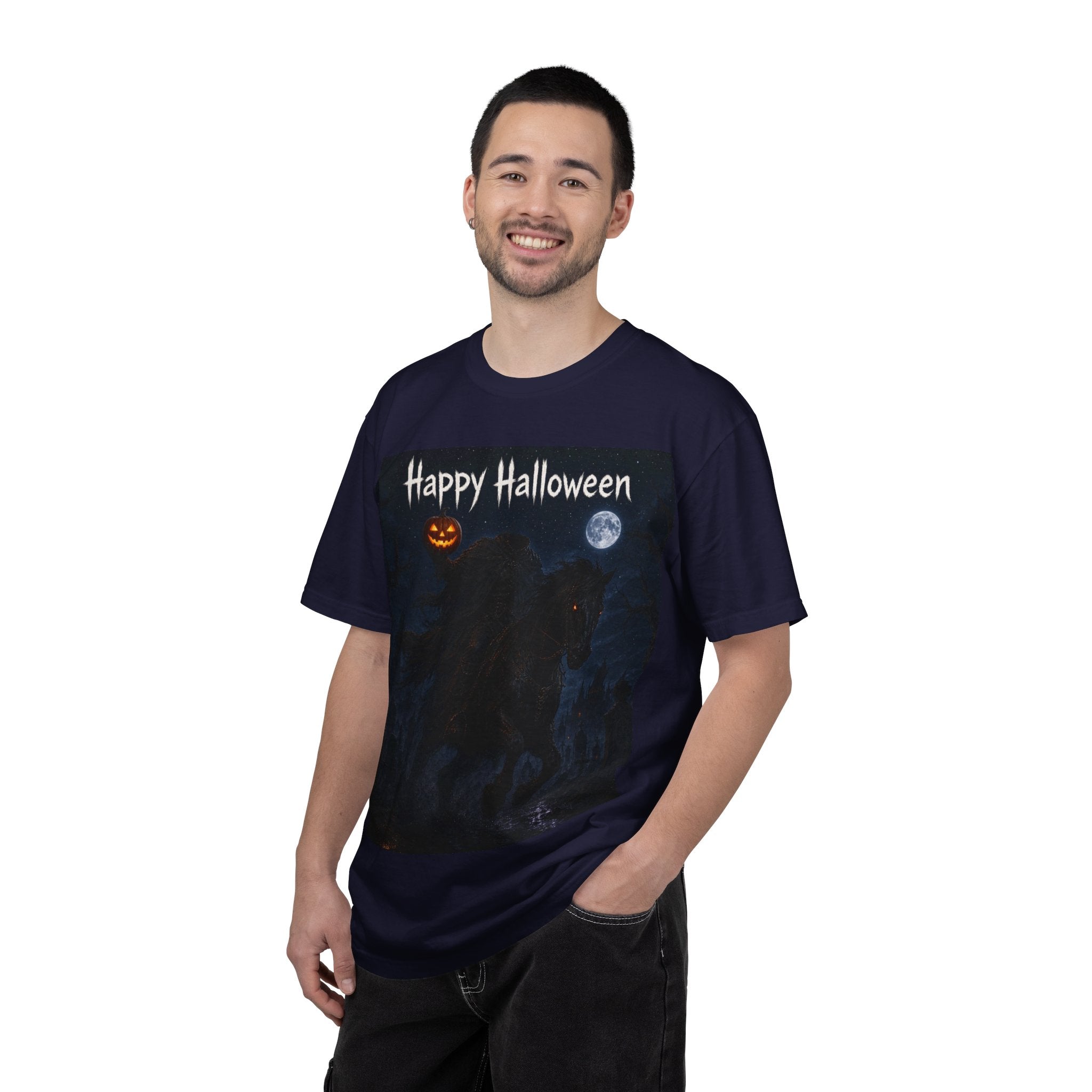 Halloween Night Horse T-Shirt – "Happy Halloween" Spooky Moon Pumpkin Tee