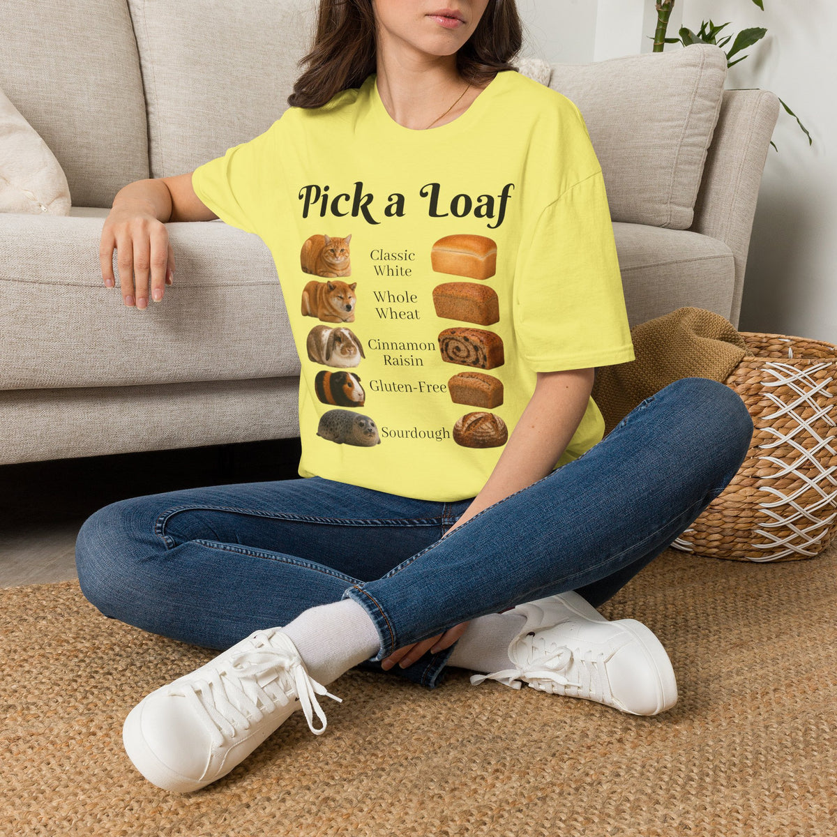 "Pick a Loaf" T-Shirt — Funny Bread & Animal Choosing Humor Graphic Tee