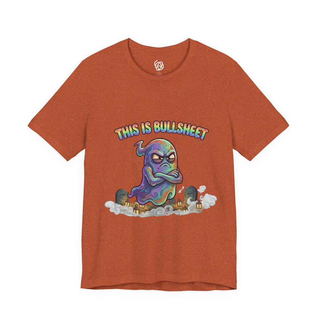 Graphic Tee — "This Is Bullsheet" Ghost Illustration Shirt