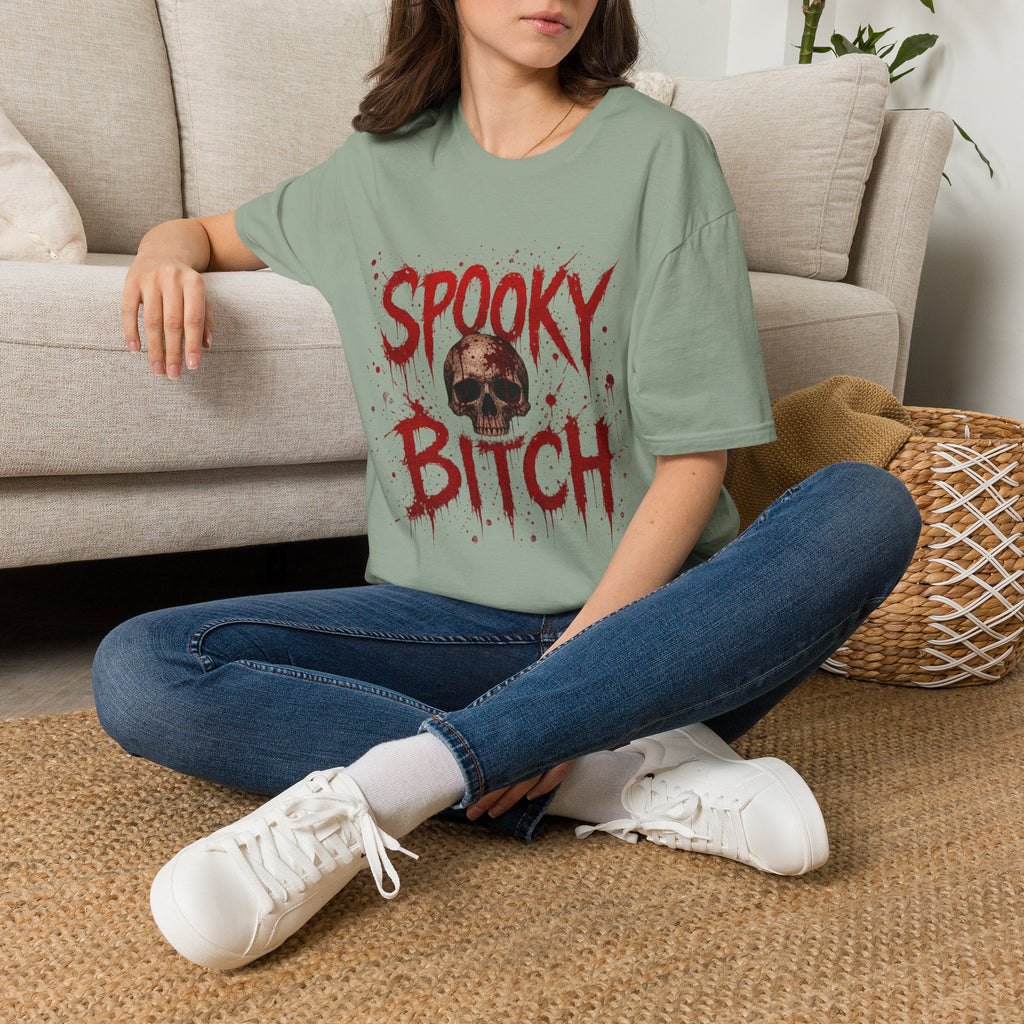 T-Shirt — "Spooky Bitch" Horror Skull Halloween Graphic Tee