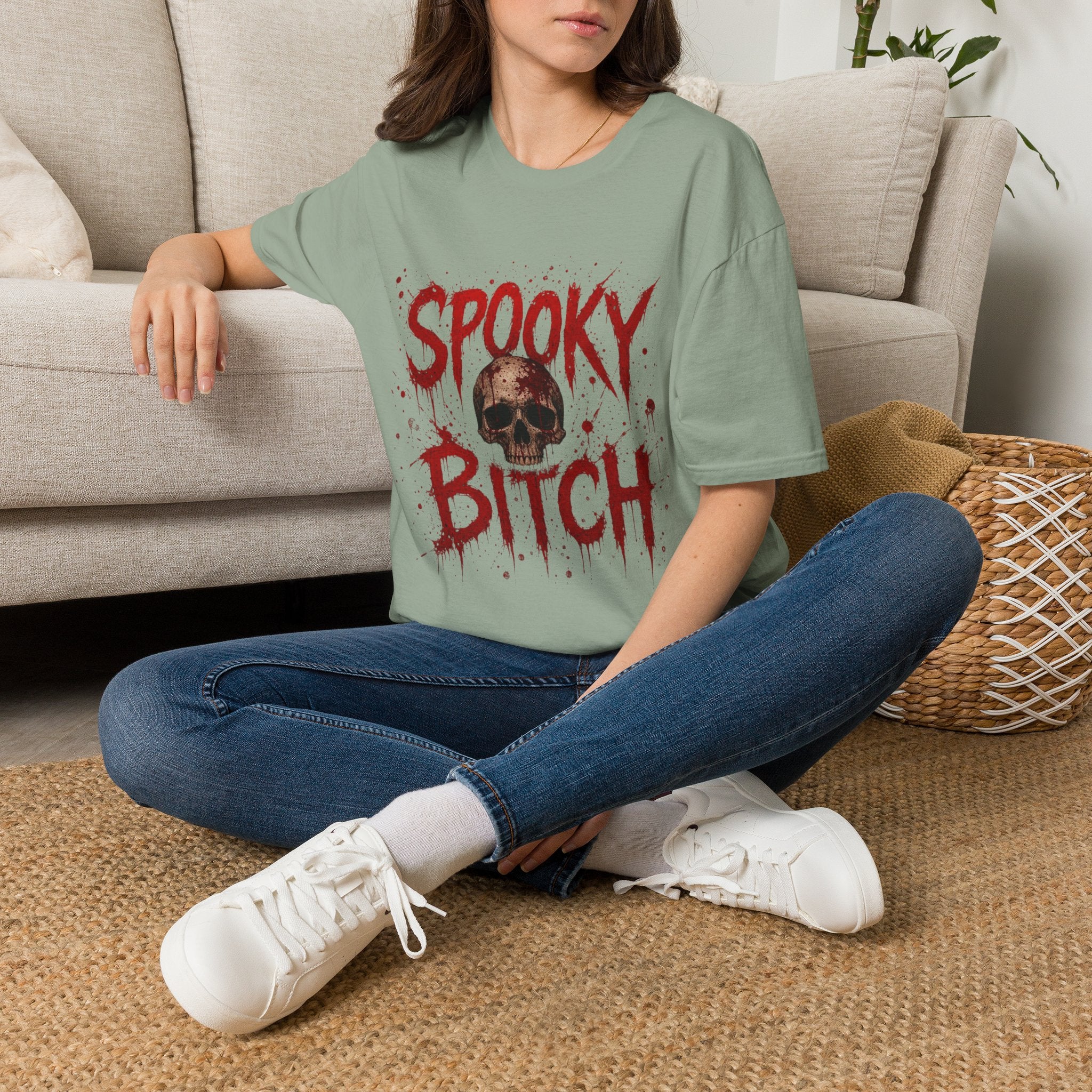 T-Shirt — "Spooky Bitch" Horror Skull Halloween Graphic Tee