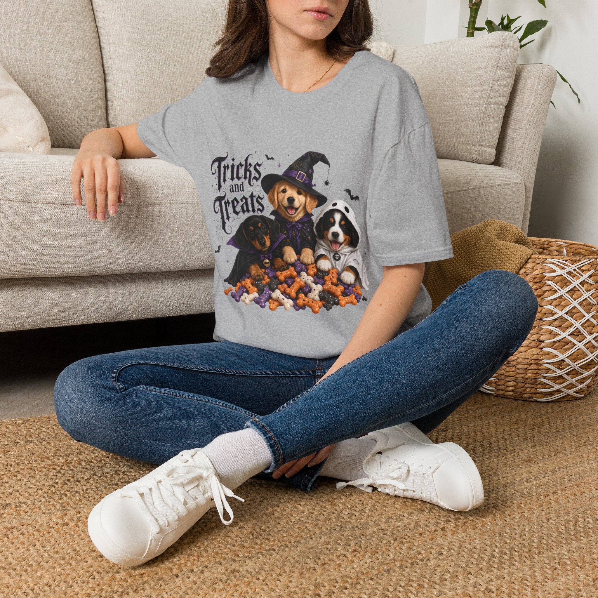 Tricks and Treats Halloween Dog T-Shirt