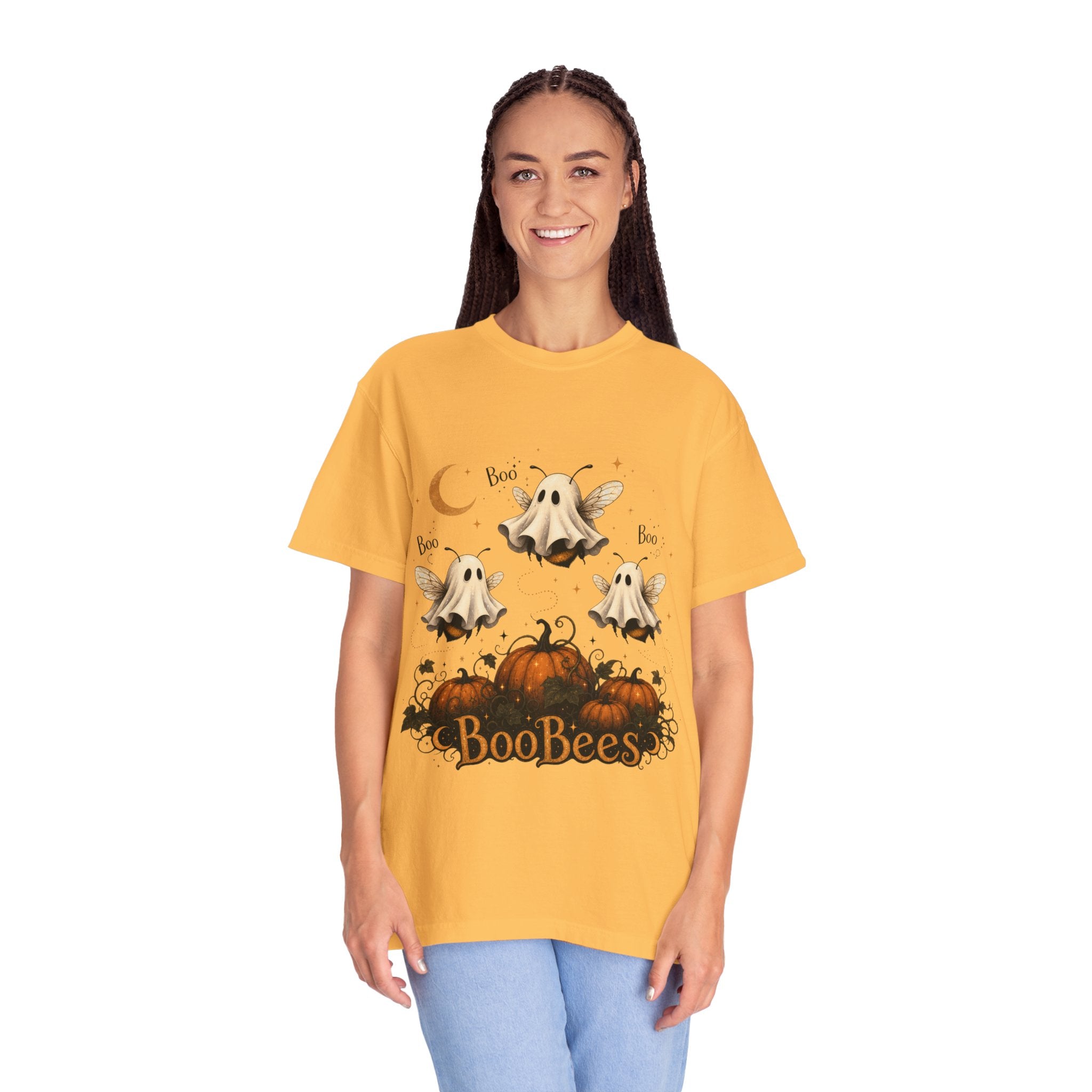 BooBees Halloween T-Shirt — Cute Ghost Bees & Pumpkins Graphic Tee