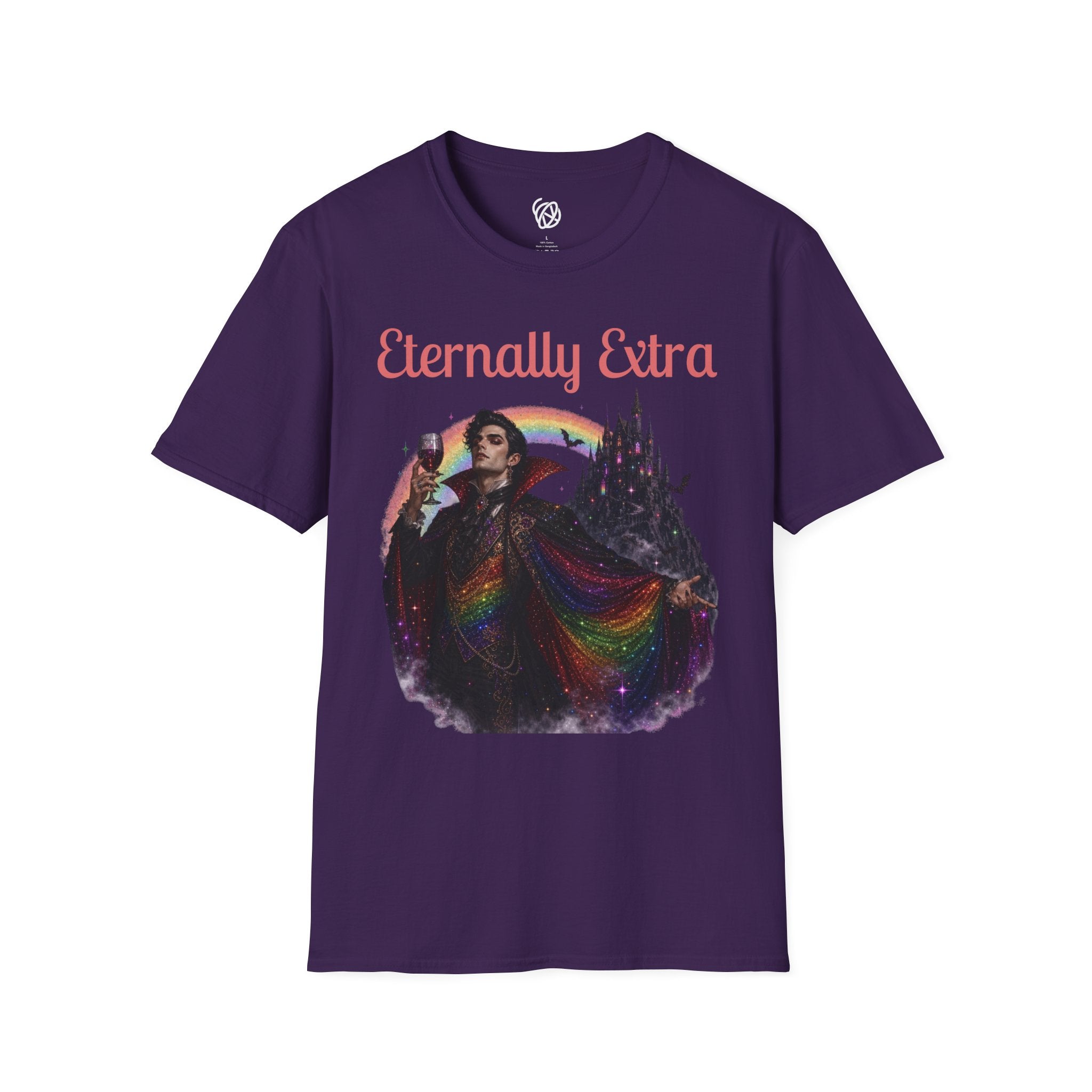 Eternally Extra T-Shirt — Gothic Rainbow Vampire Graphic Tee