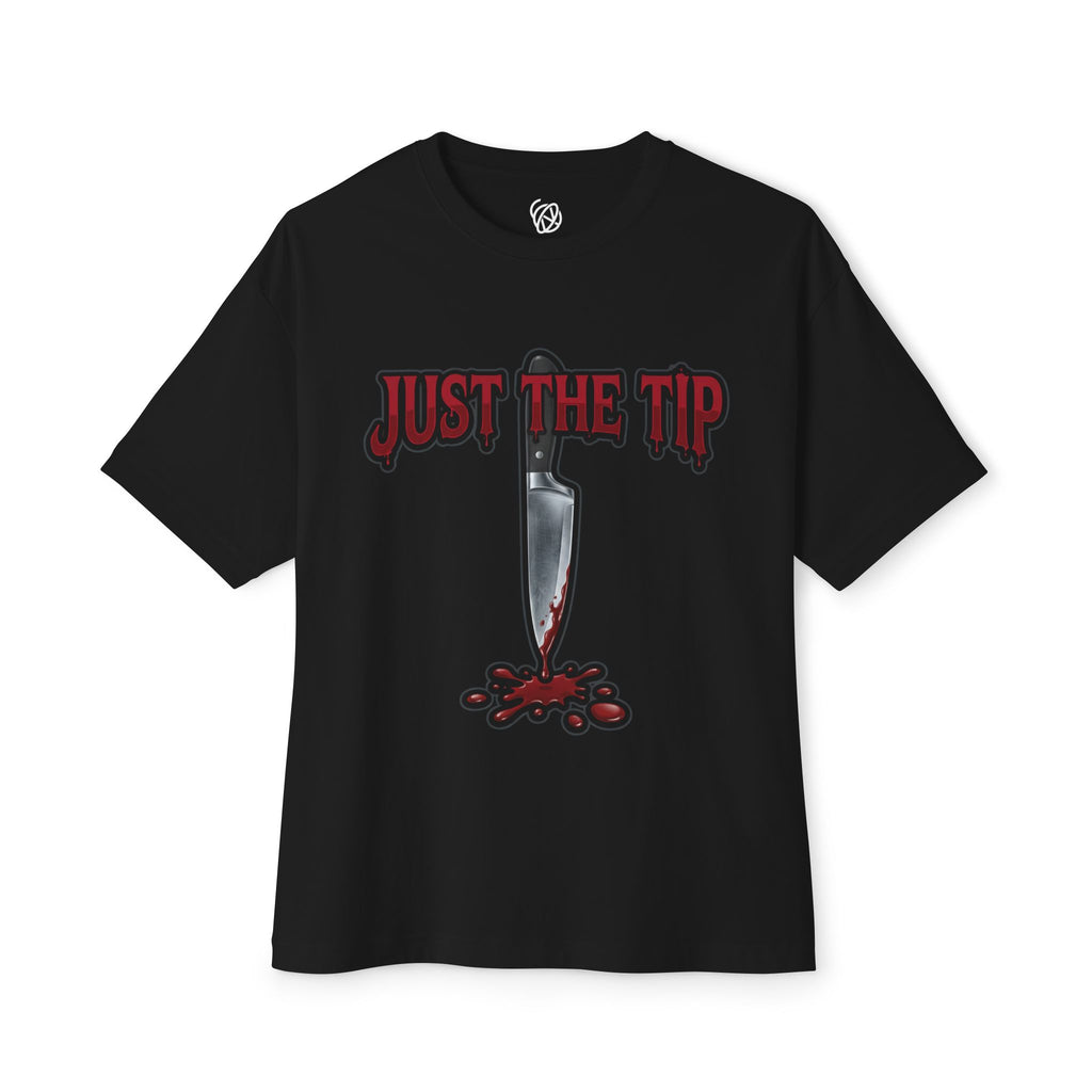 Just the Tip Knife Tee — Horror Graphic Oversized T‑Shirt