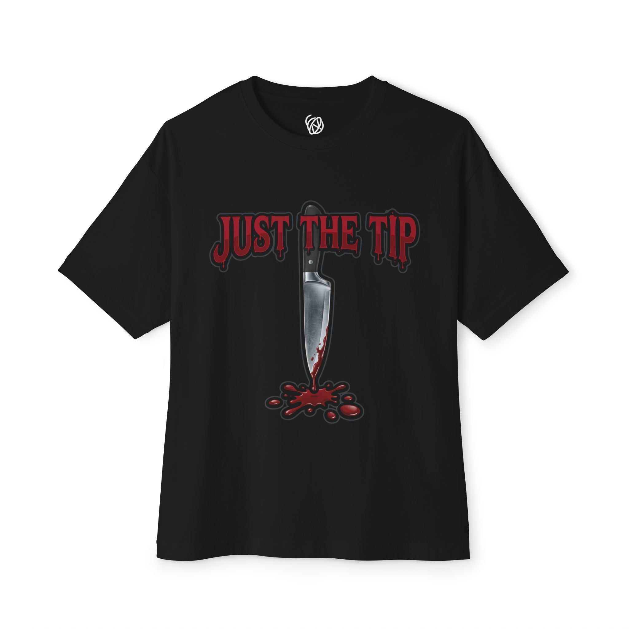 Just the Tip Knife Tee — Horror Graphic Oversized T‑Shirt
