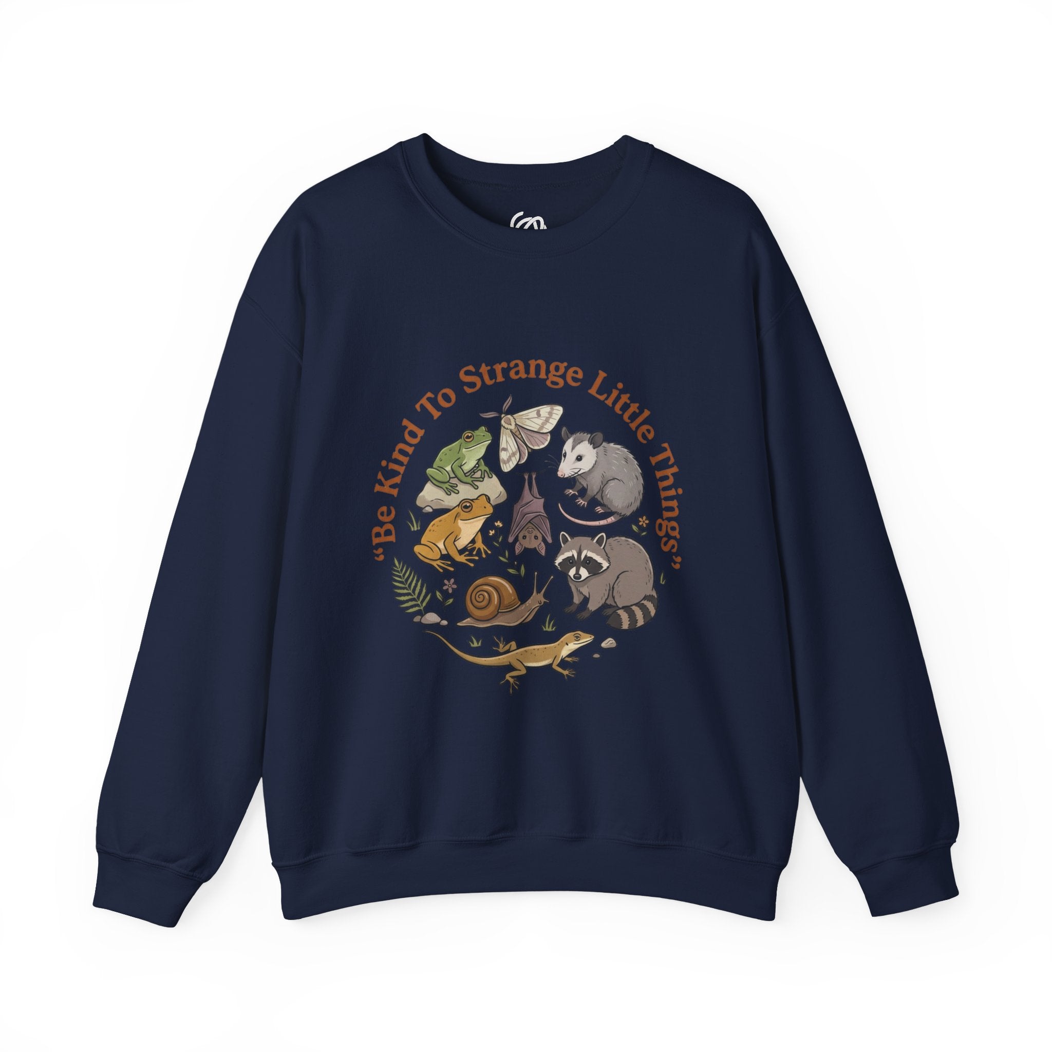 Sweatshirt — "Be Kind to Strange Little Things" Woodland Critter Crewneck