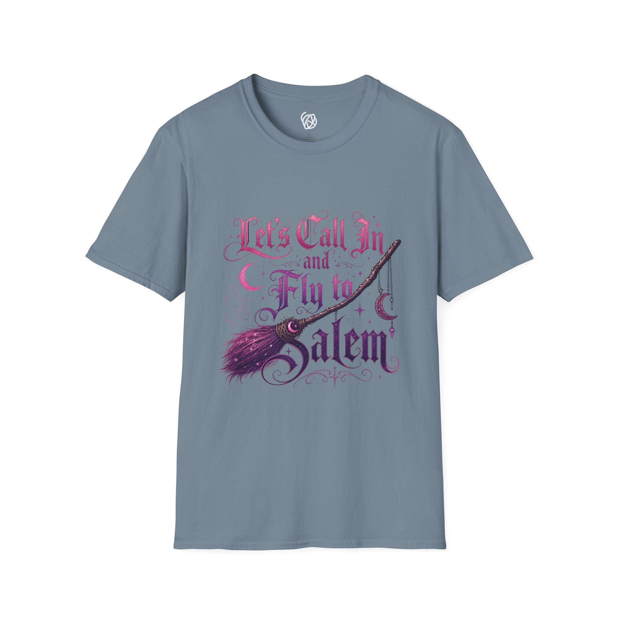 Let's Call In and Fly to Salem T-Shirt — Witchy Broomstick Gothic Tee
