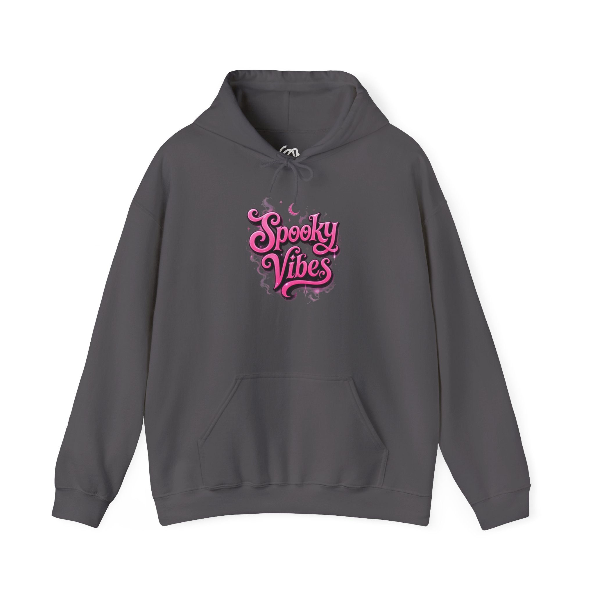 Spooky Vibes Hoodie — Retro Pink Halloween Graphic Sweatshirt
