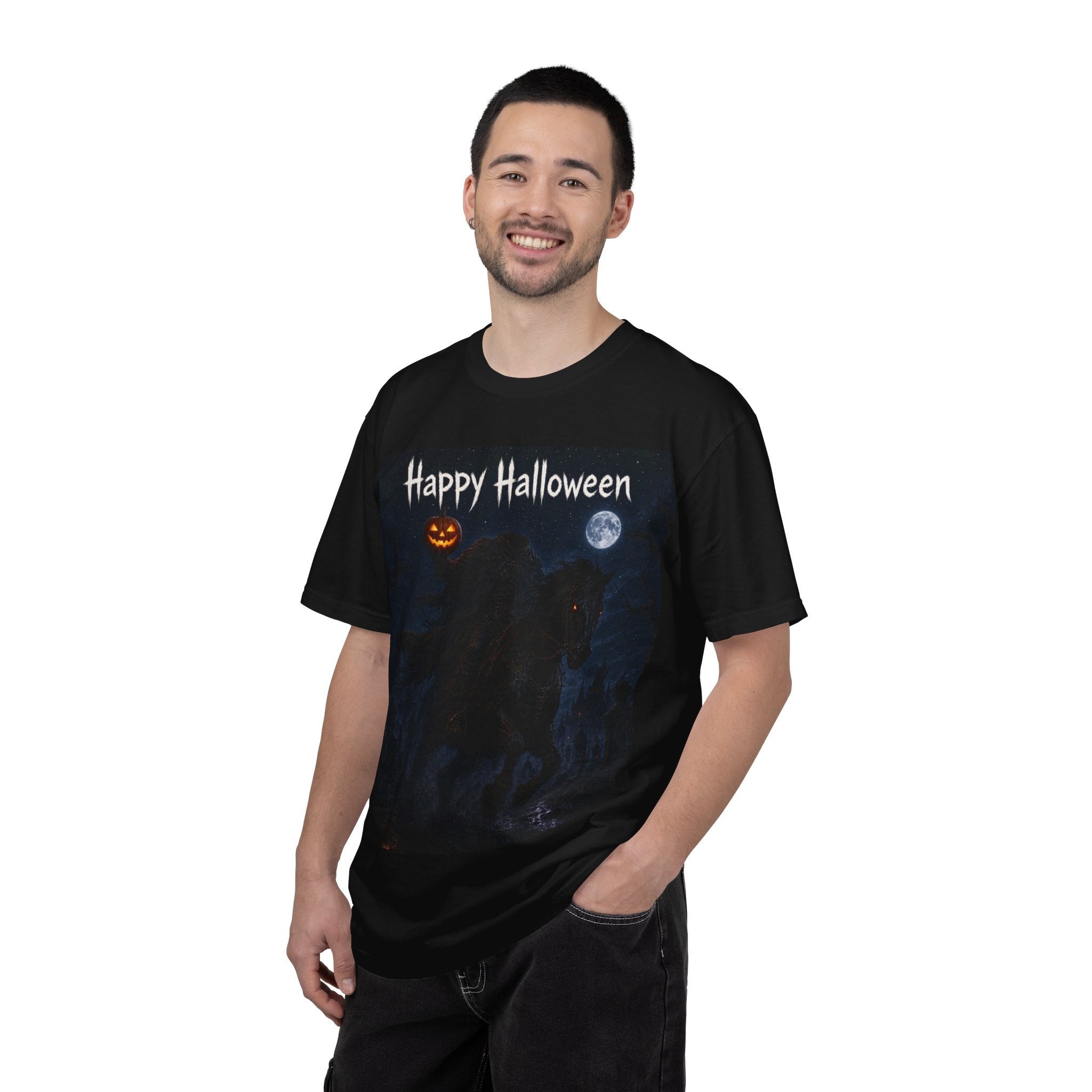 Halloween Night Horse T-Shirt – "Happy Halloween" Spooky Moon Pumpkin Tee