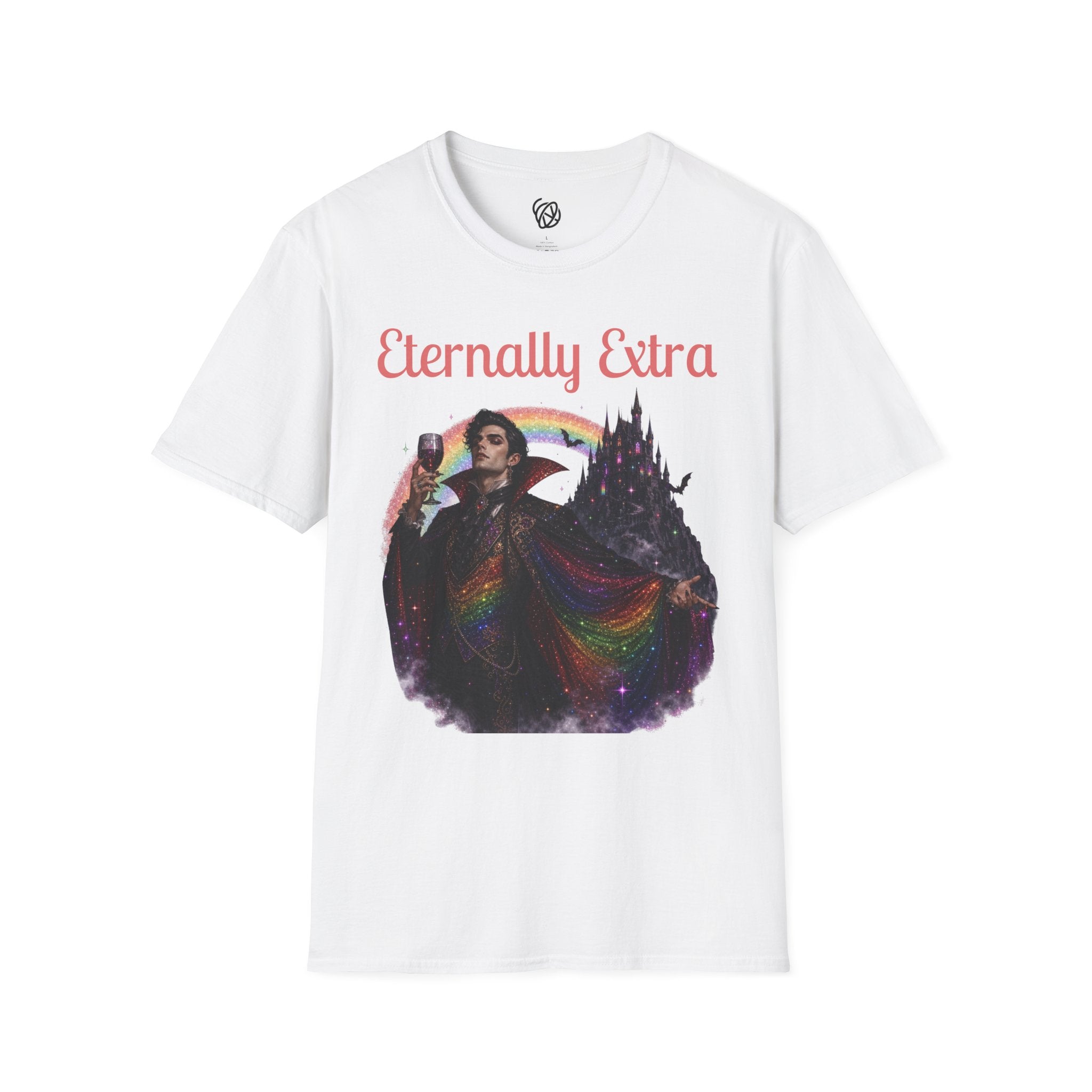 Eternally Extra T-Shirt — Gothic Rainbow Vampire Graphic Tee