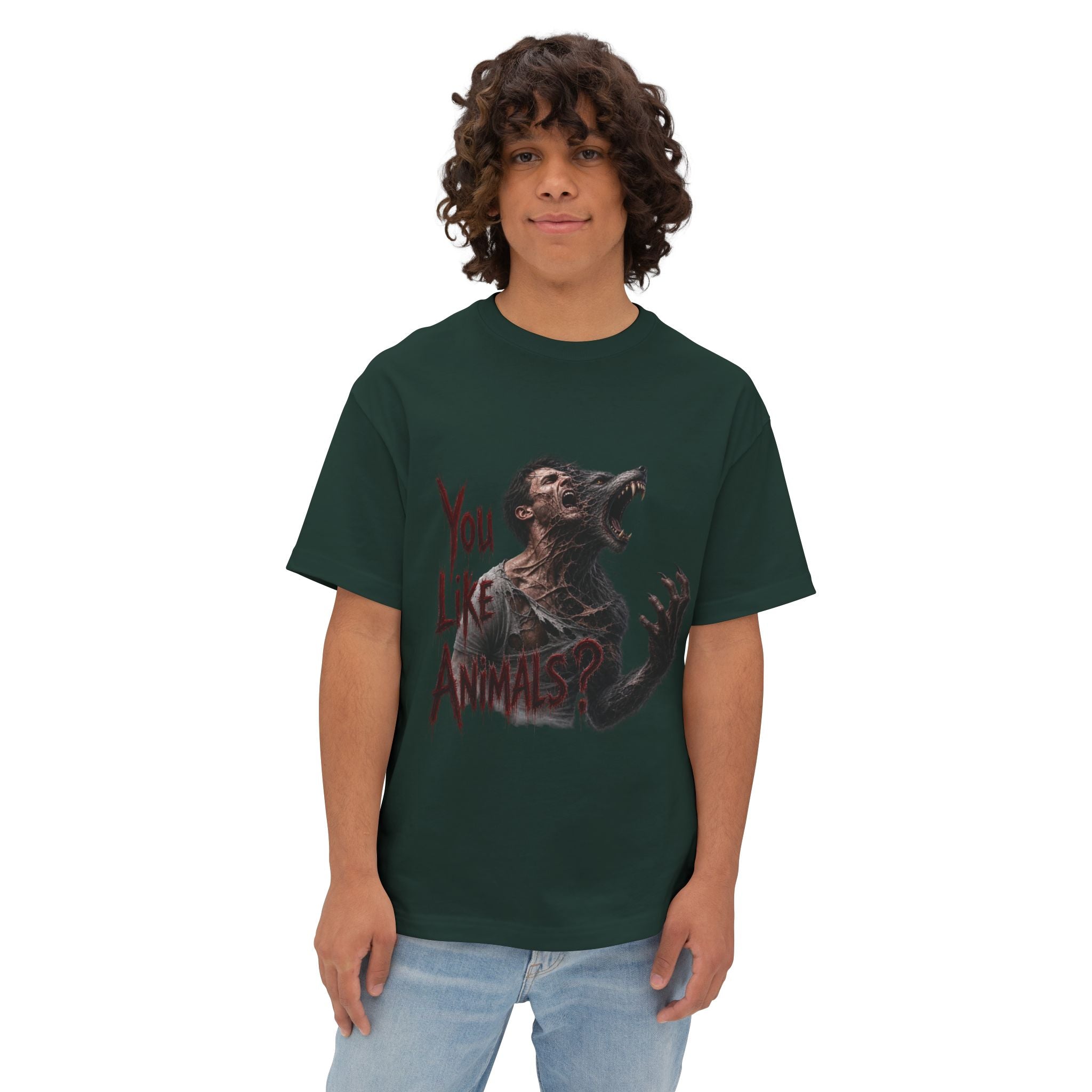 Werewolf Graphic Tee – "You Like Animals" Horror Shirt