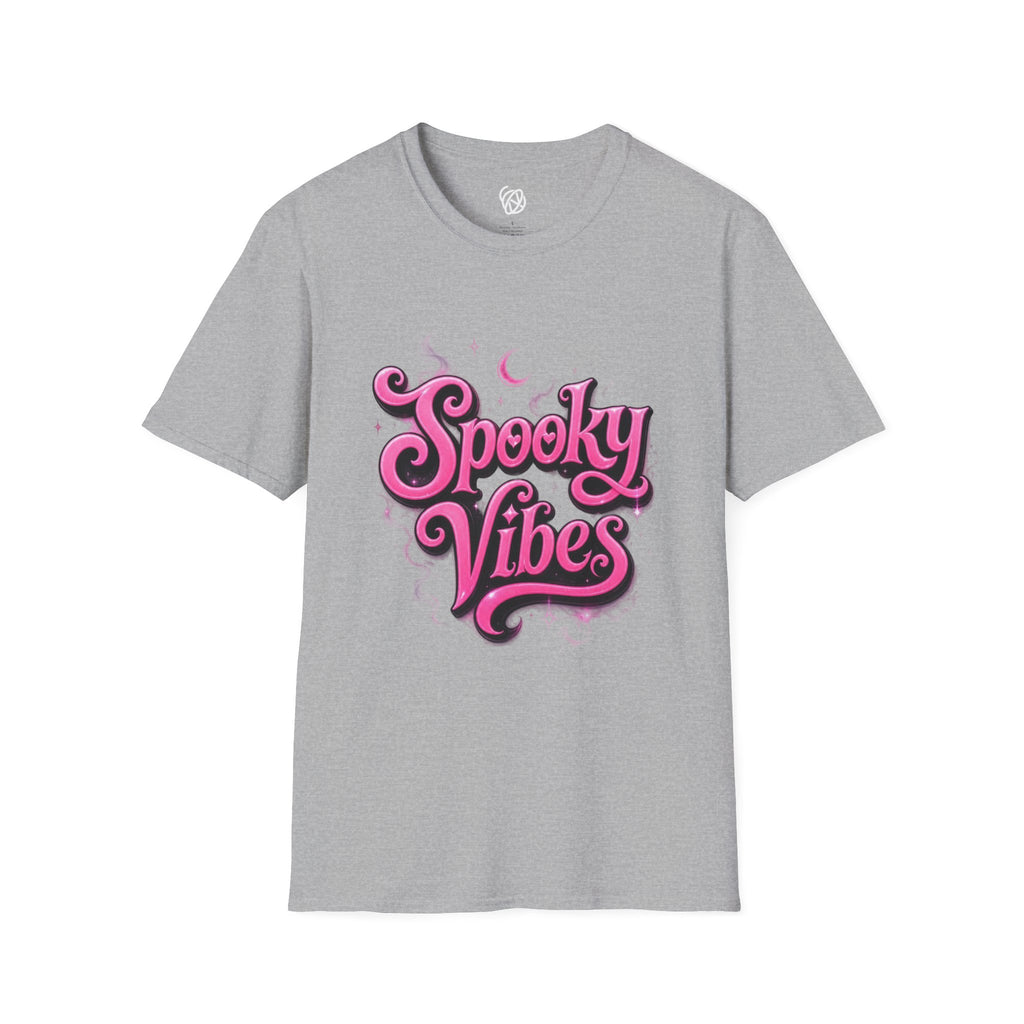 Spooky Vibes T-Shirt — Pink Retro Halloween Graphic Tee