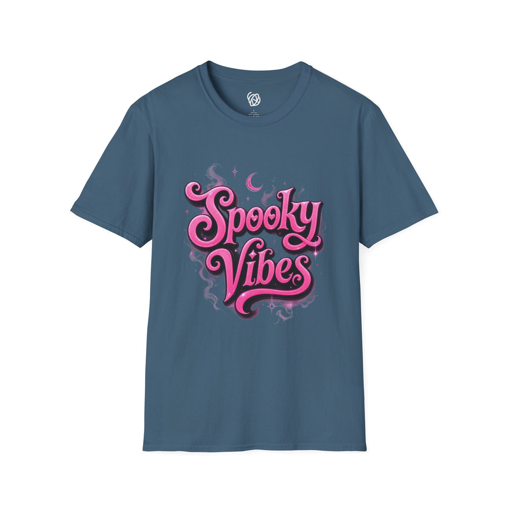 Spooky Vibes T-Shirt — Pink Retro Halloween Graphic Tee