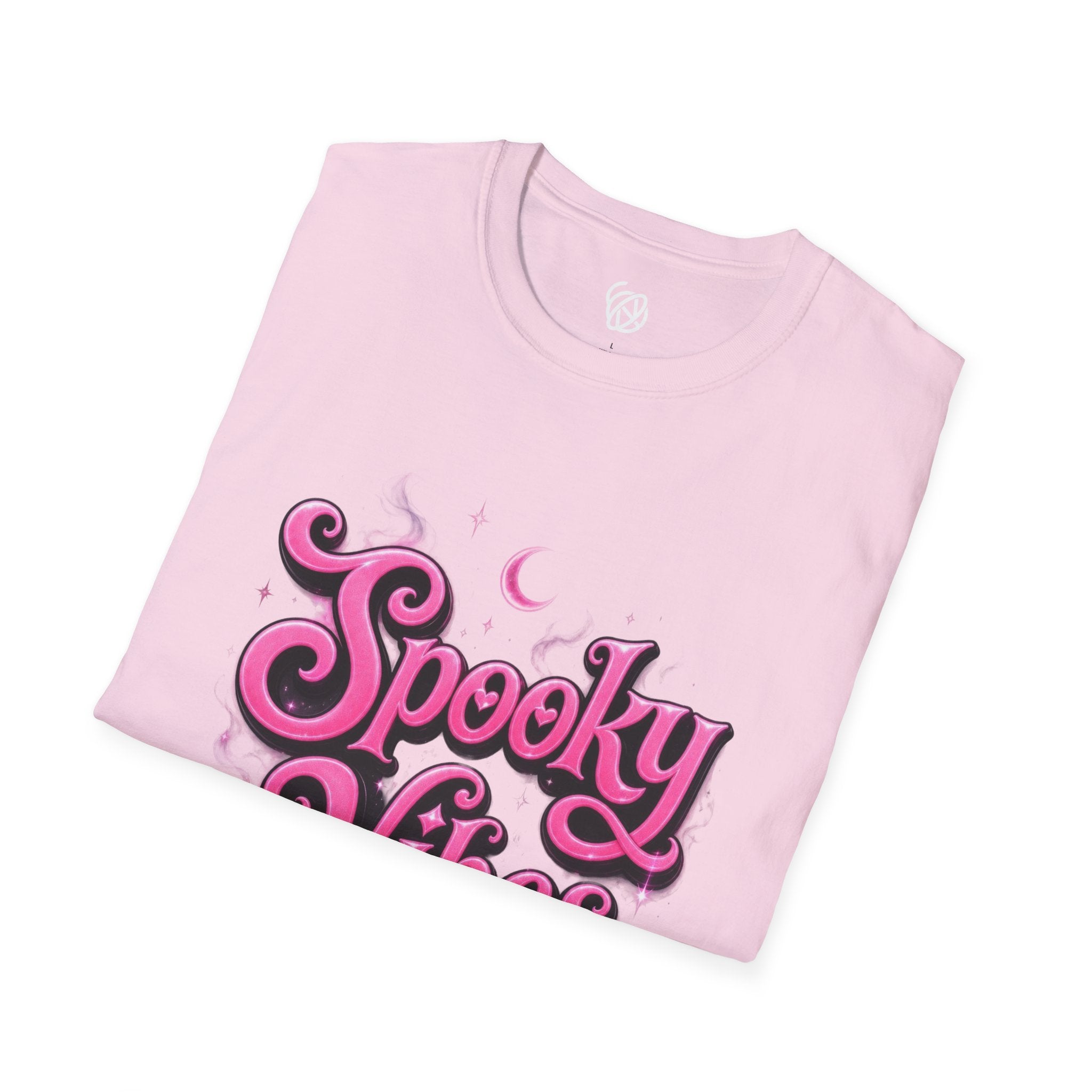 Spooky Vibes T-Shirt — Pink Retro Halloween Graphic Tee