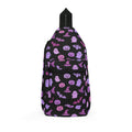 Purple Halloween Sling Bag — Cute Pumpkin & Bat Crossbody Bag for Halloween