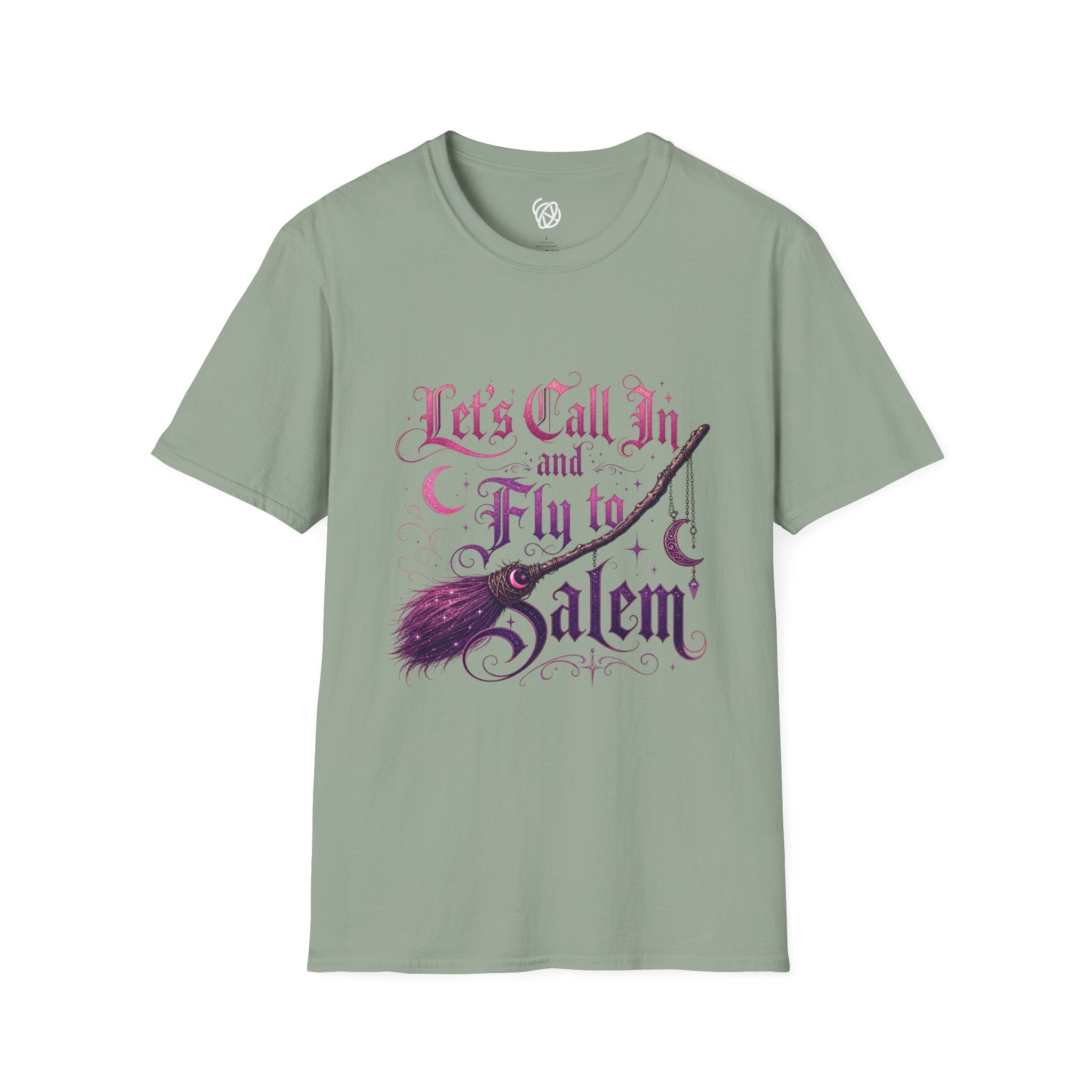 Let's Call In and Fly to Salem T-Shirt — Witchy Broomstick Gothic Tee
