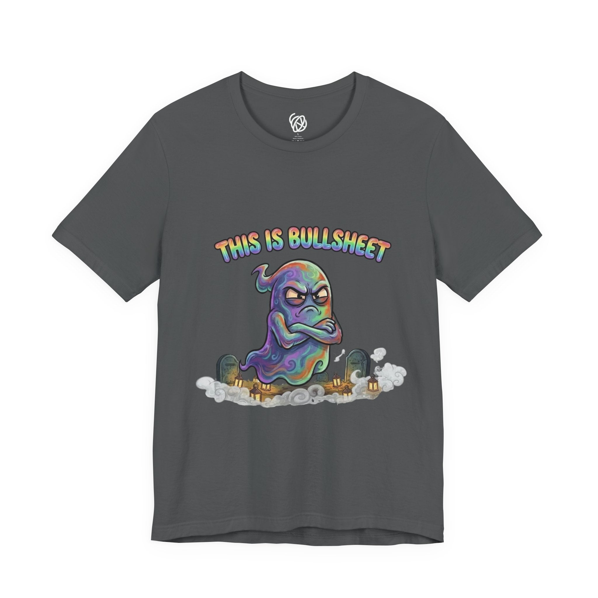 Graphic Tee — "This Is Bullsheet" Ghost Illustration Shirt