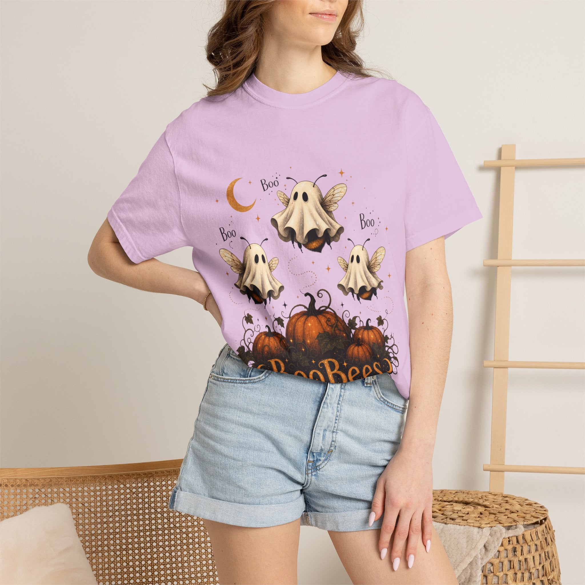 BooBees Halloween T-Shirt — Cute Ghost Bees & Pumpkins Graphic Tee