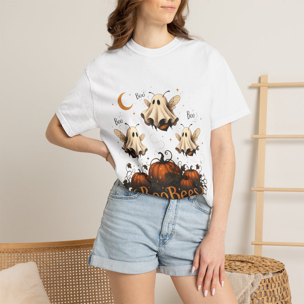 BooBees Halloween T-Shirt — Cute Ghost Bees & Pumpkins Graphic Tee