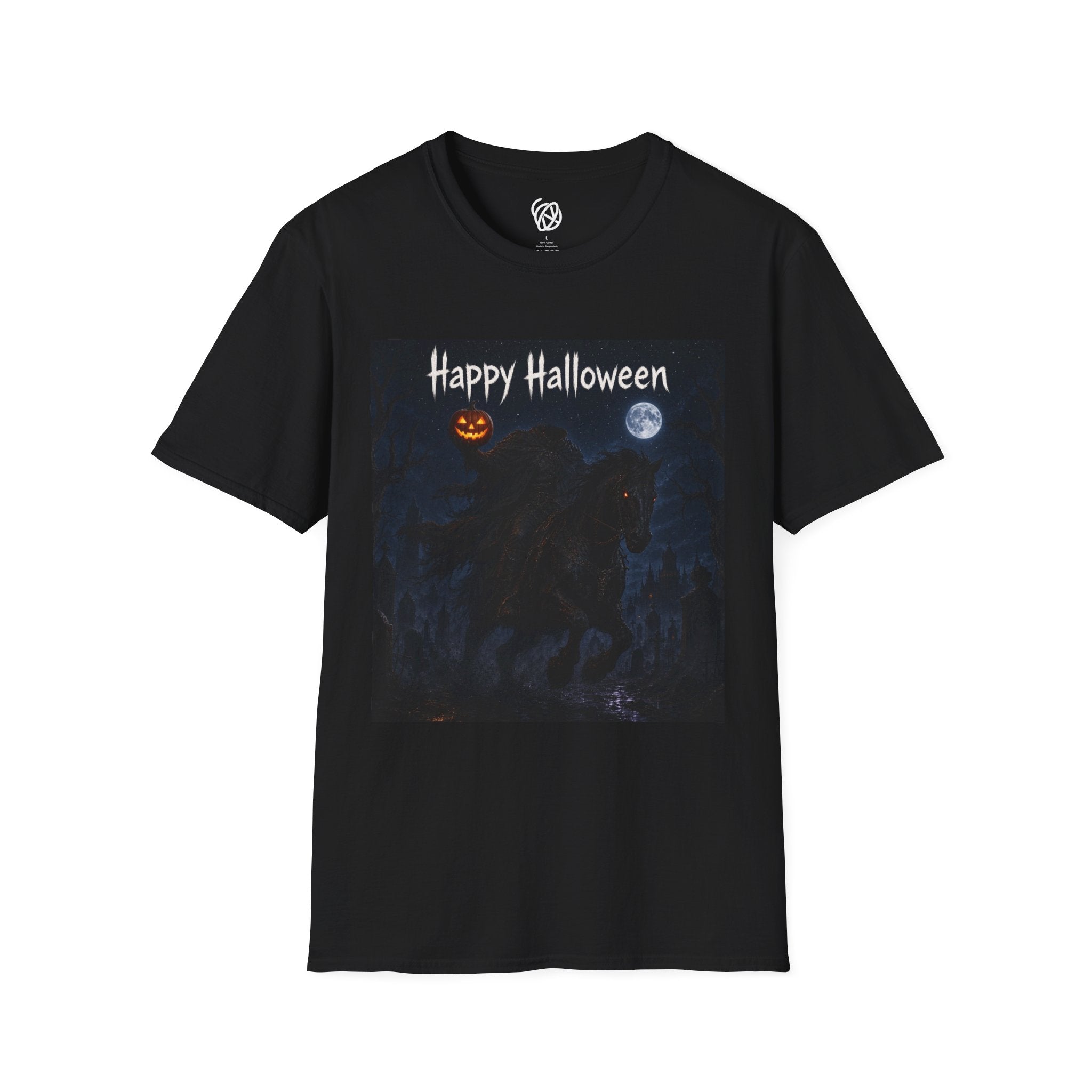 Happy Halloween T‑Shirt — Spooky Jack-O'-Lantern & Moon Halloween Tee