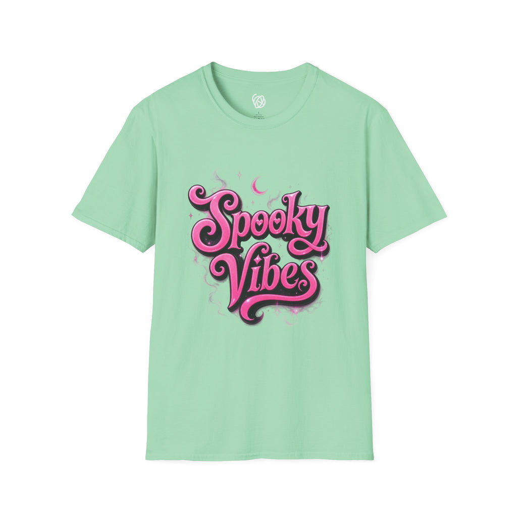 Spooky Vibes T-Shirt — Pink Retro Halloween Graphic Tee