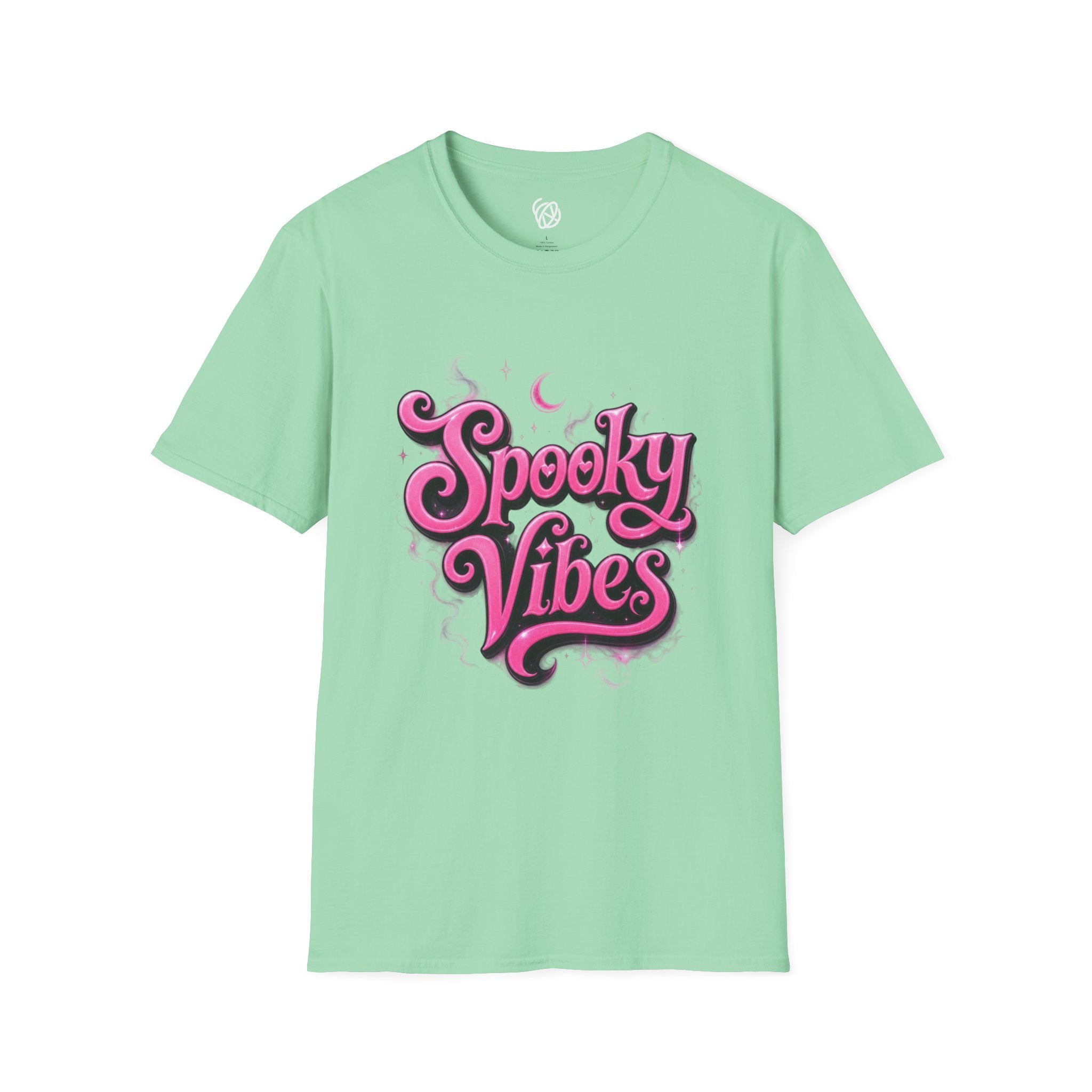 Spooky Vibes T-Shirt — Pink Retro Halloween Graphic Tee