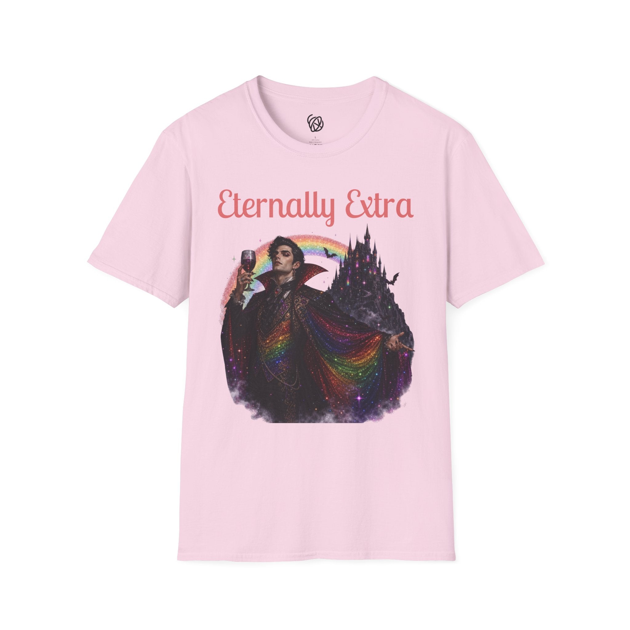 Eternally Extra T-Shirt — Gothic Rainbow Vampire Graphic Tee