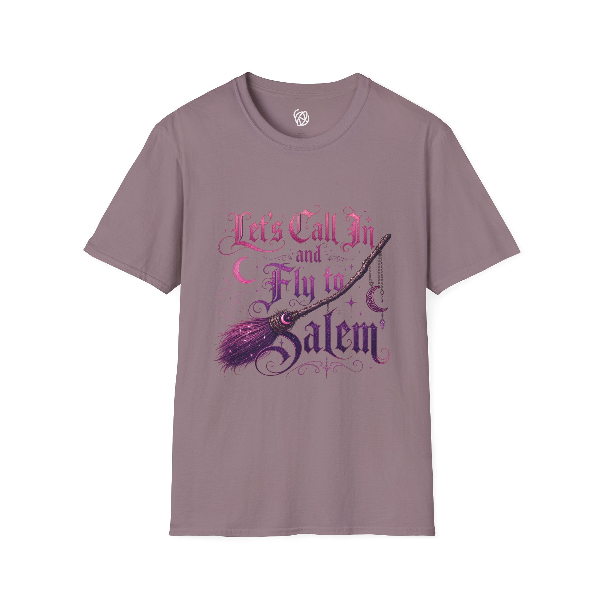 Let's Call In and Fly to Salem T-Shirt — Witchy Broomstick Gothic Tee