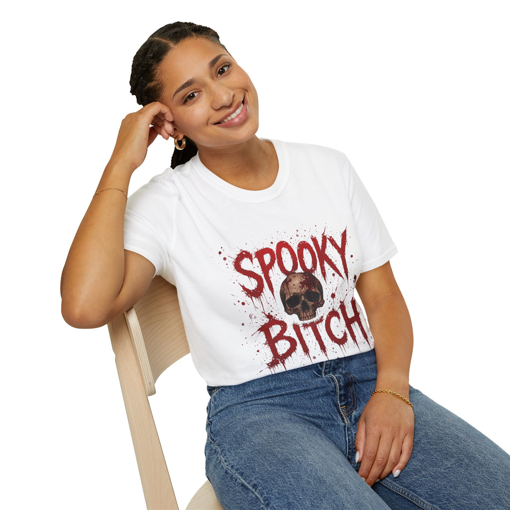 T-Shirt — "Spooky Bitch" Horror Skull Halloween Graphic Tee