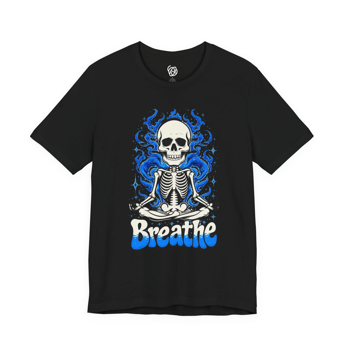 Breathe Skull Meditation Tee — Yoga Skeleton Graphic T-Shirt