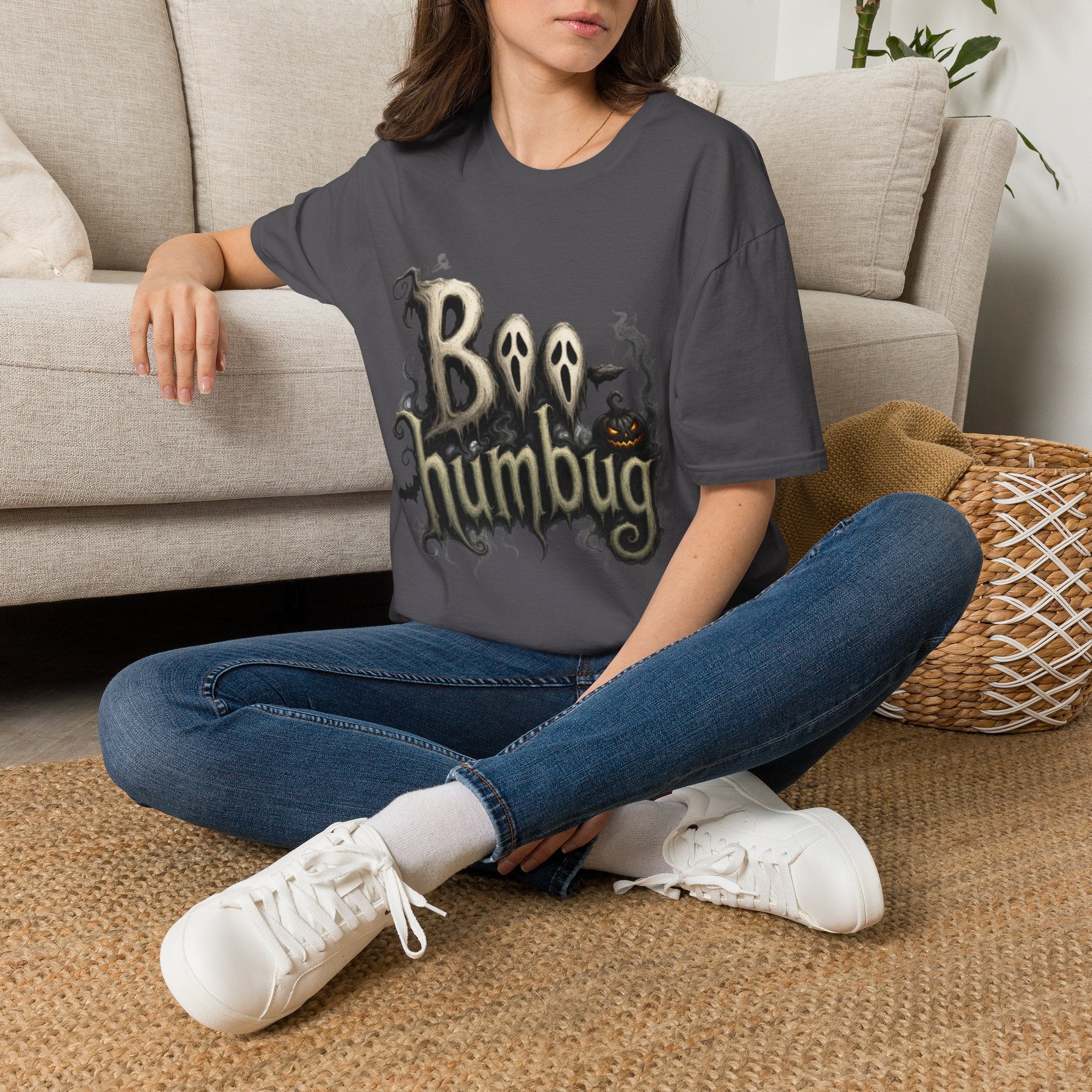 T-Shirt — 'Boo Humbug' Halloween Ghost Graphic Tee