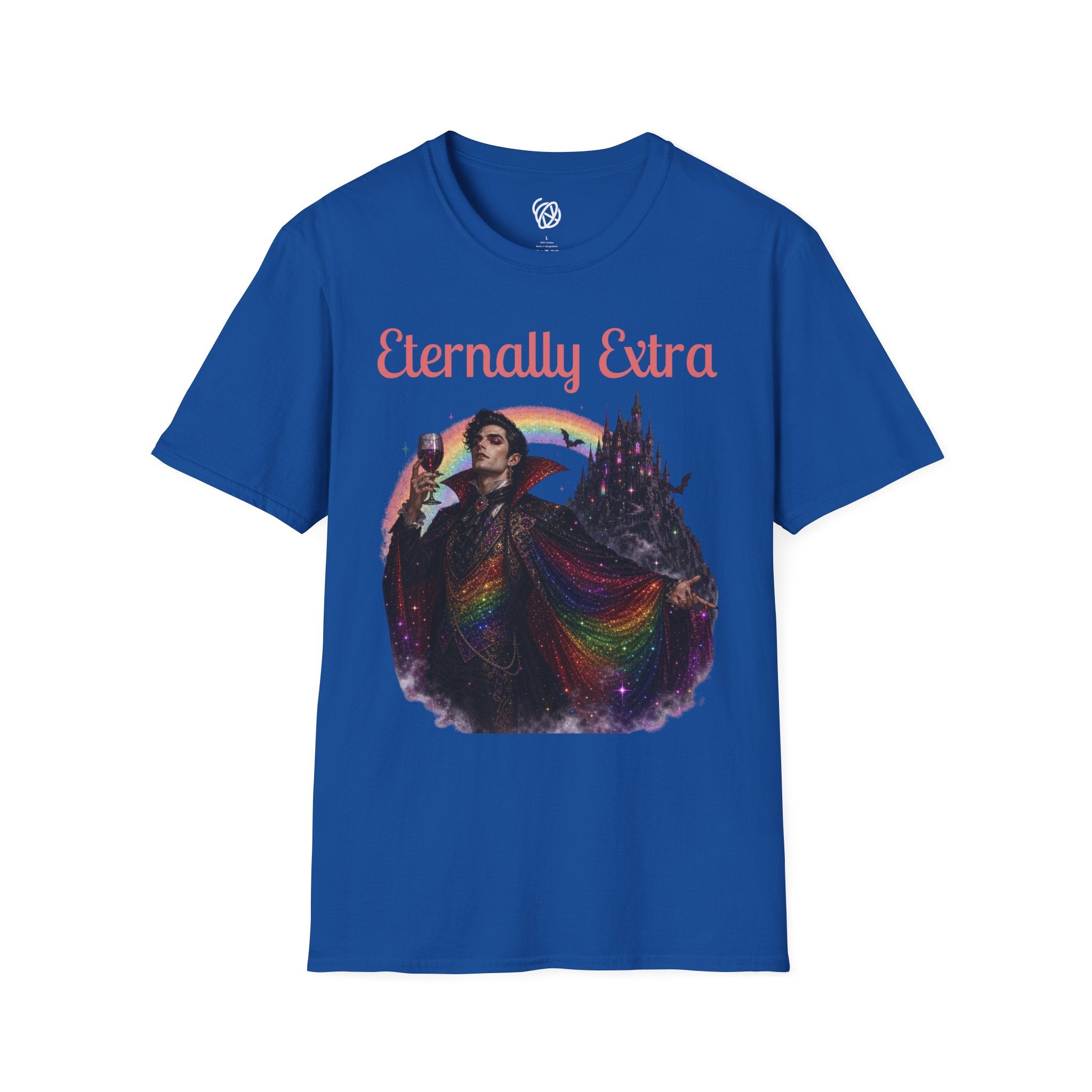 Eternally Extra T-Shirt — Gothic Rainbow Vampire Graphic Tee