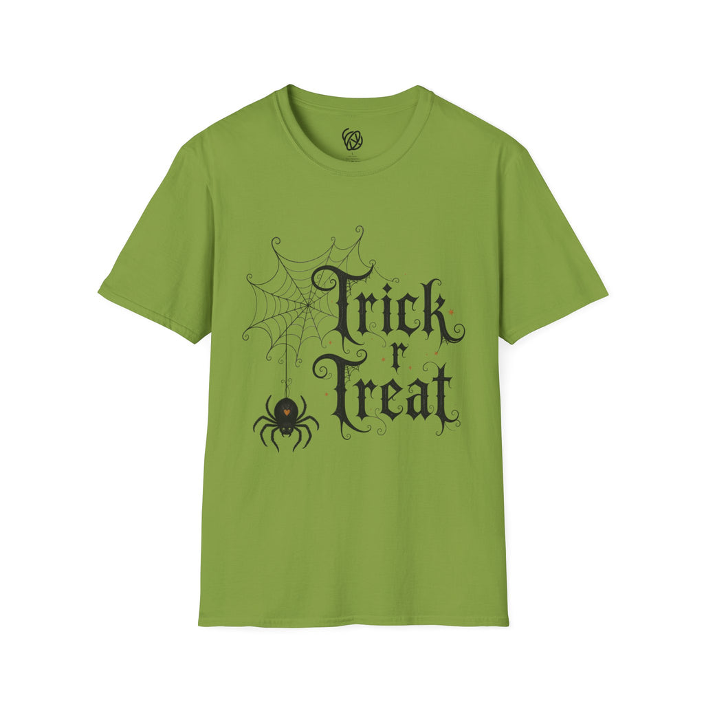 Trick r Treat Halloween T-Shirt — Gothic Spiderweb & Spider Tee