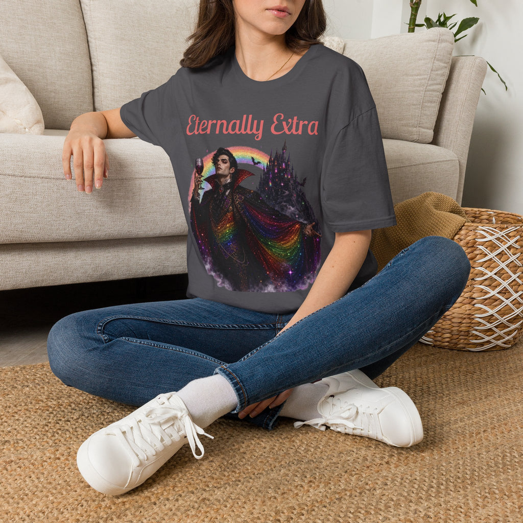 Eternally Extra T-Shirt — Gothic Rainbow Vampire Graphic Tee