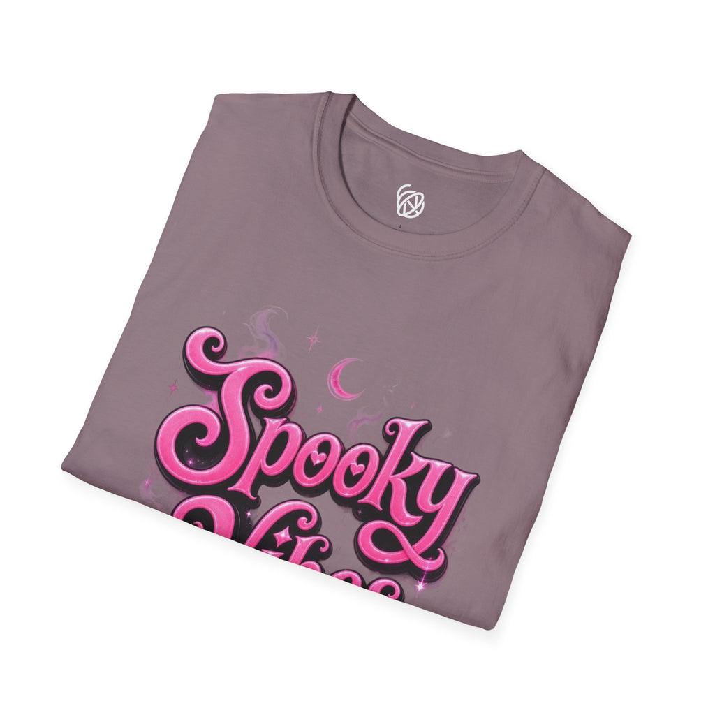 Spooky Vibes T-Shirt — Pink Retro Halloween Graphic Tee